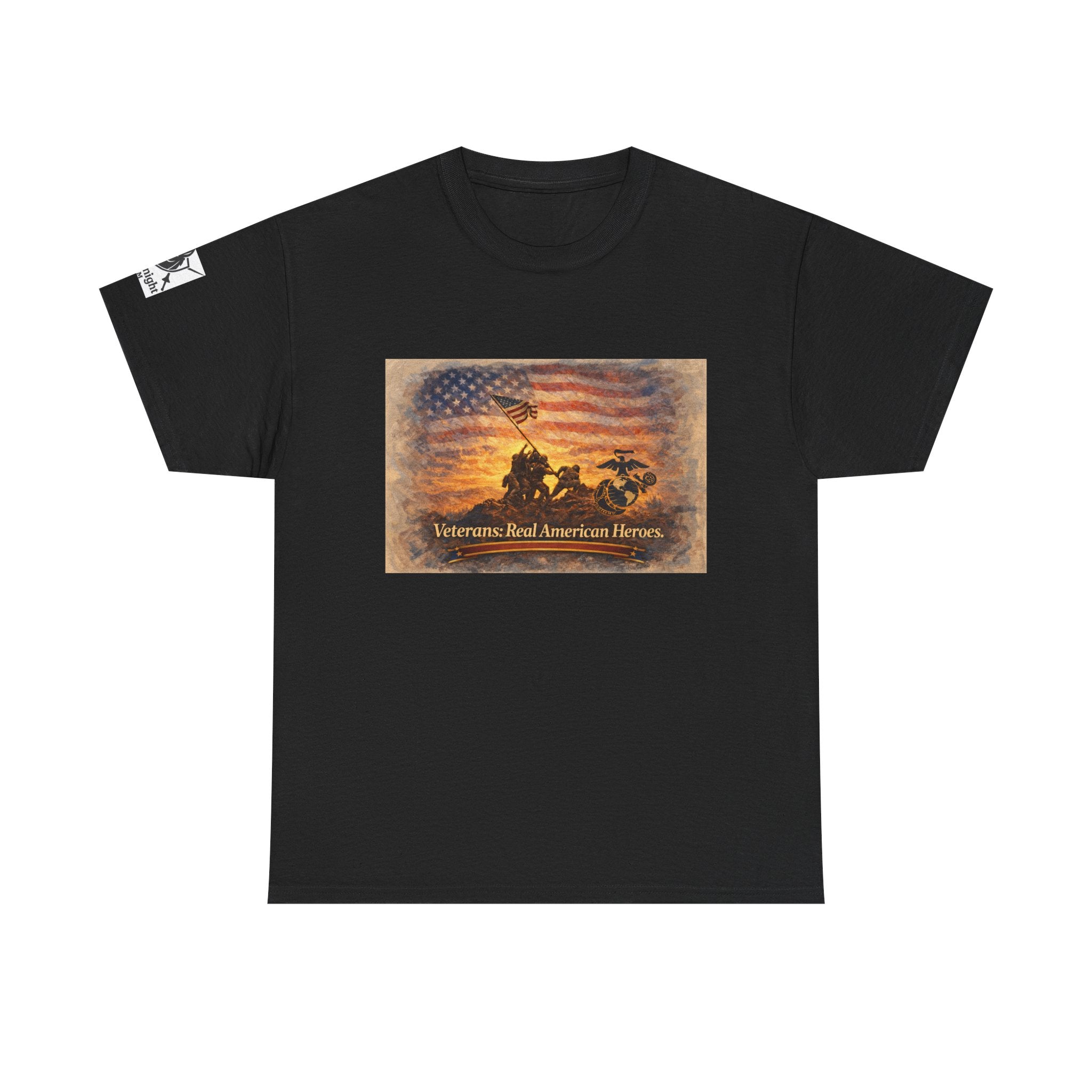 USA Flag Graphic Tee - "Veterans - Real American Heroes!"