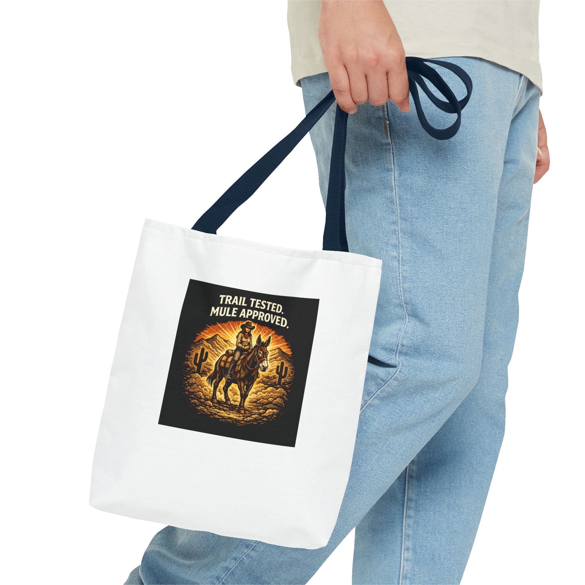 Tote Bag - "Trail Tested, Mule Approved" Western Cowgirl Tote