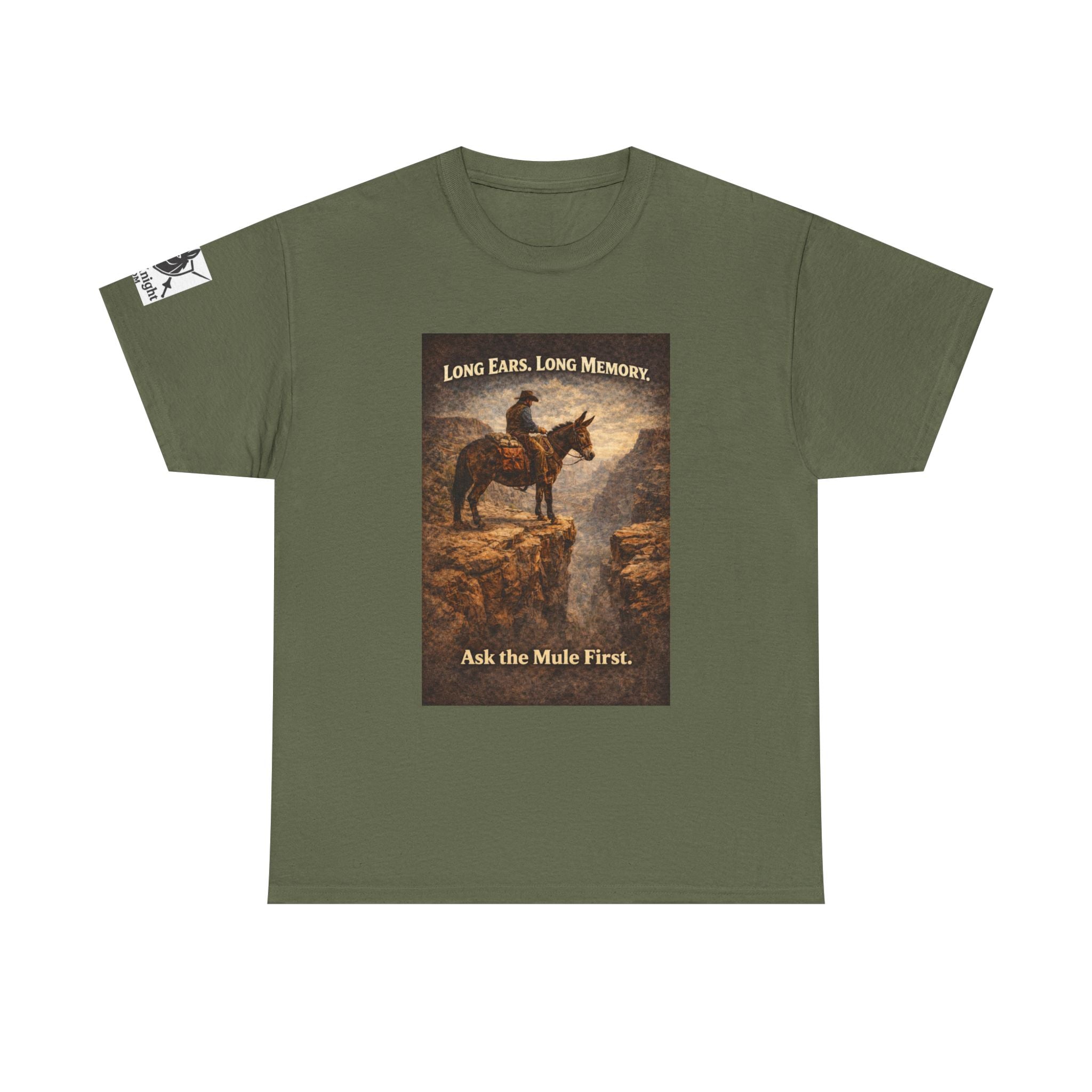 Long Ears, Long Memory Tee — "Ask the Mule First" Western Graphic T-Shirt