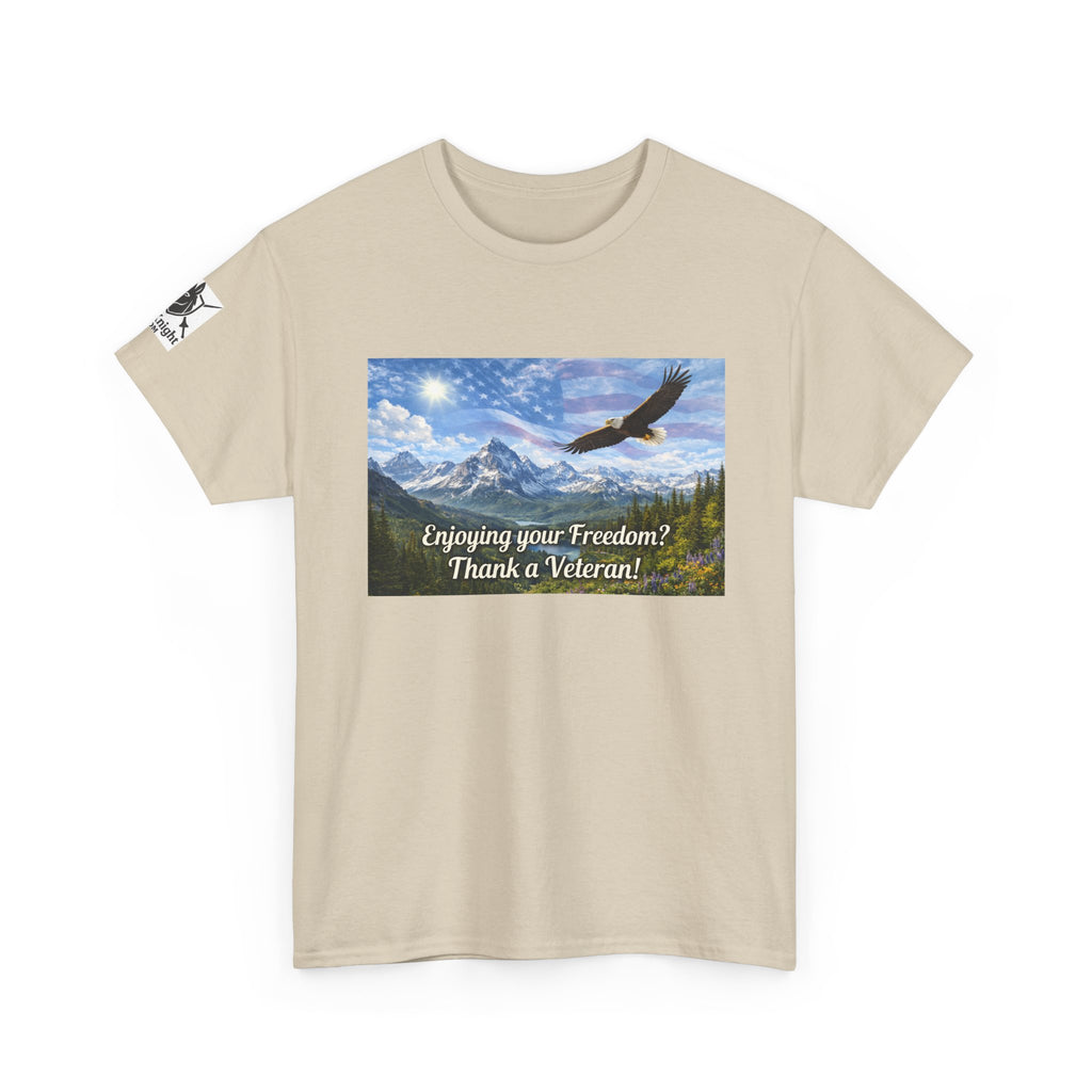 USA Graphic Tee - "Enjoying your freedom?  Thank a Vet!"