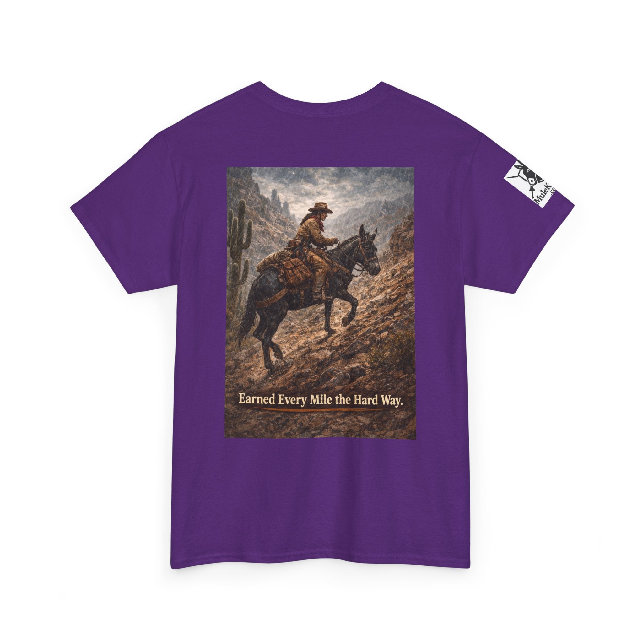 Cowboy Trail riding Mule Graphic Tee — "Earned Every Mile the Hard Way"