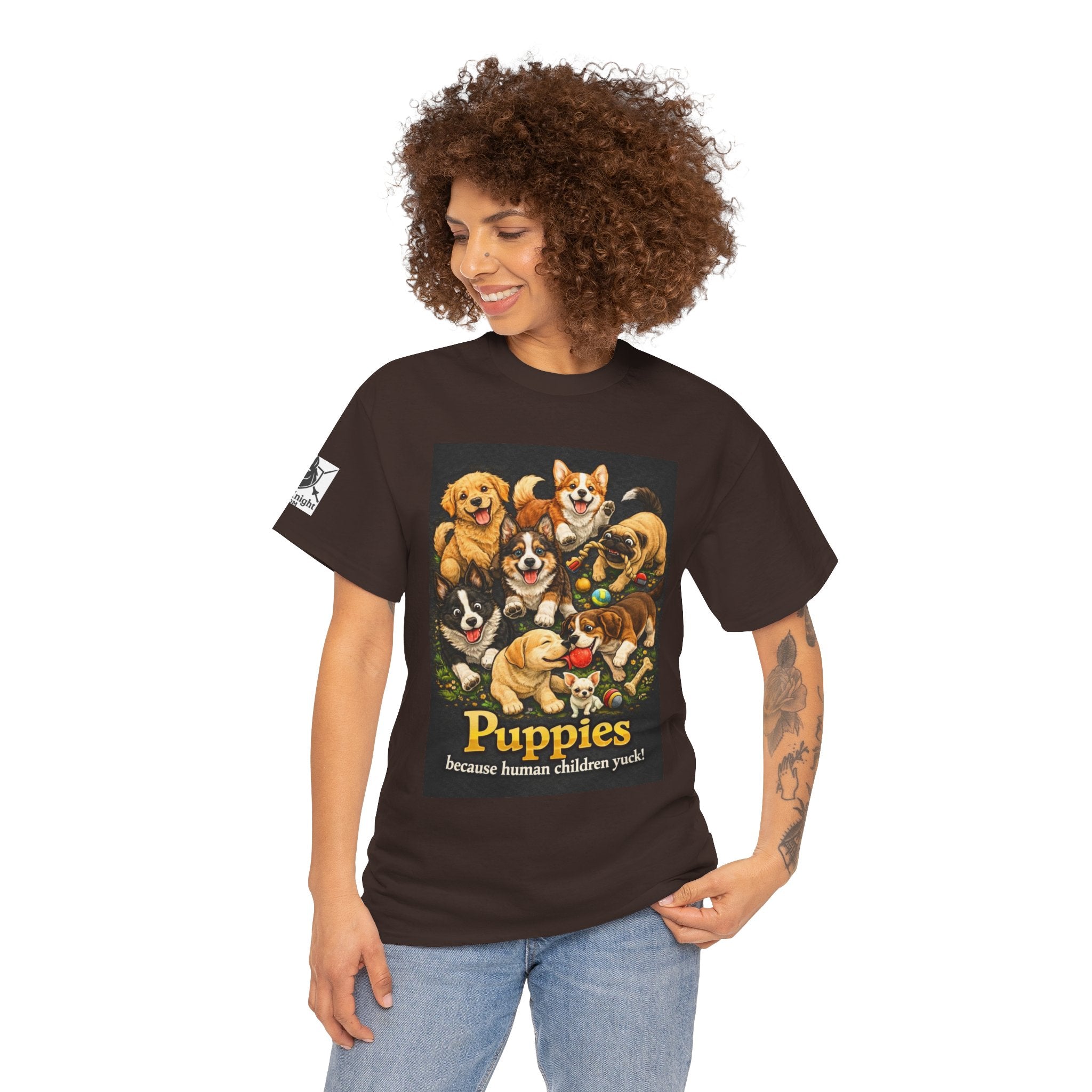 Puppies becouse Human Children Yuck!  Teeshirt.  Dog lover funny