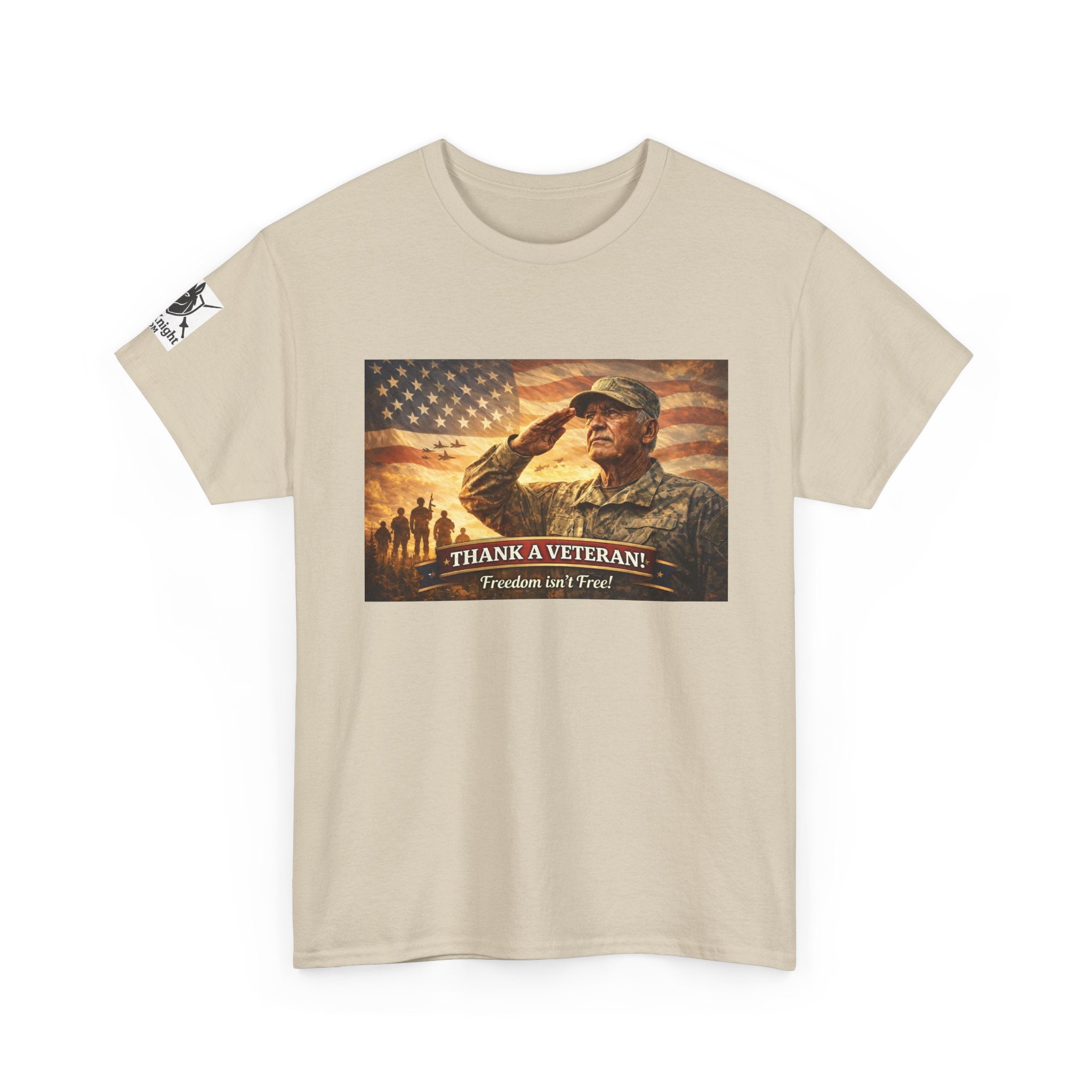 USA Flag Graphic Tee - "Freedom isnt Free  Thank a Vet!"