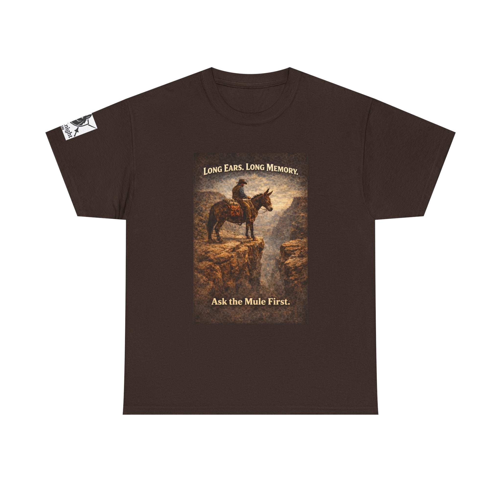 Long Ears, Long Memory Tee — "Ask the Mule First" Western Graphic T-Shirt