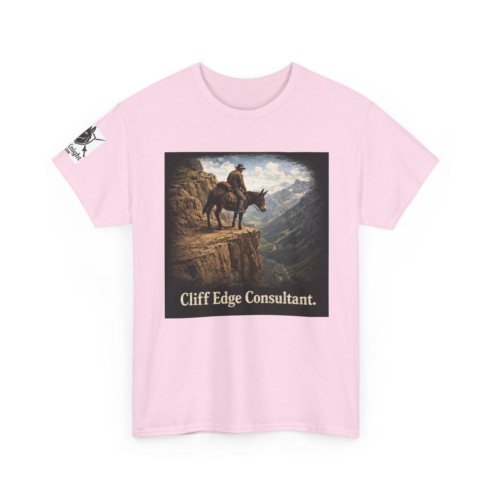 Mule Cliff Edge Consultant T-Shirt — Cowboy Landscape Graphic Tee