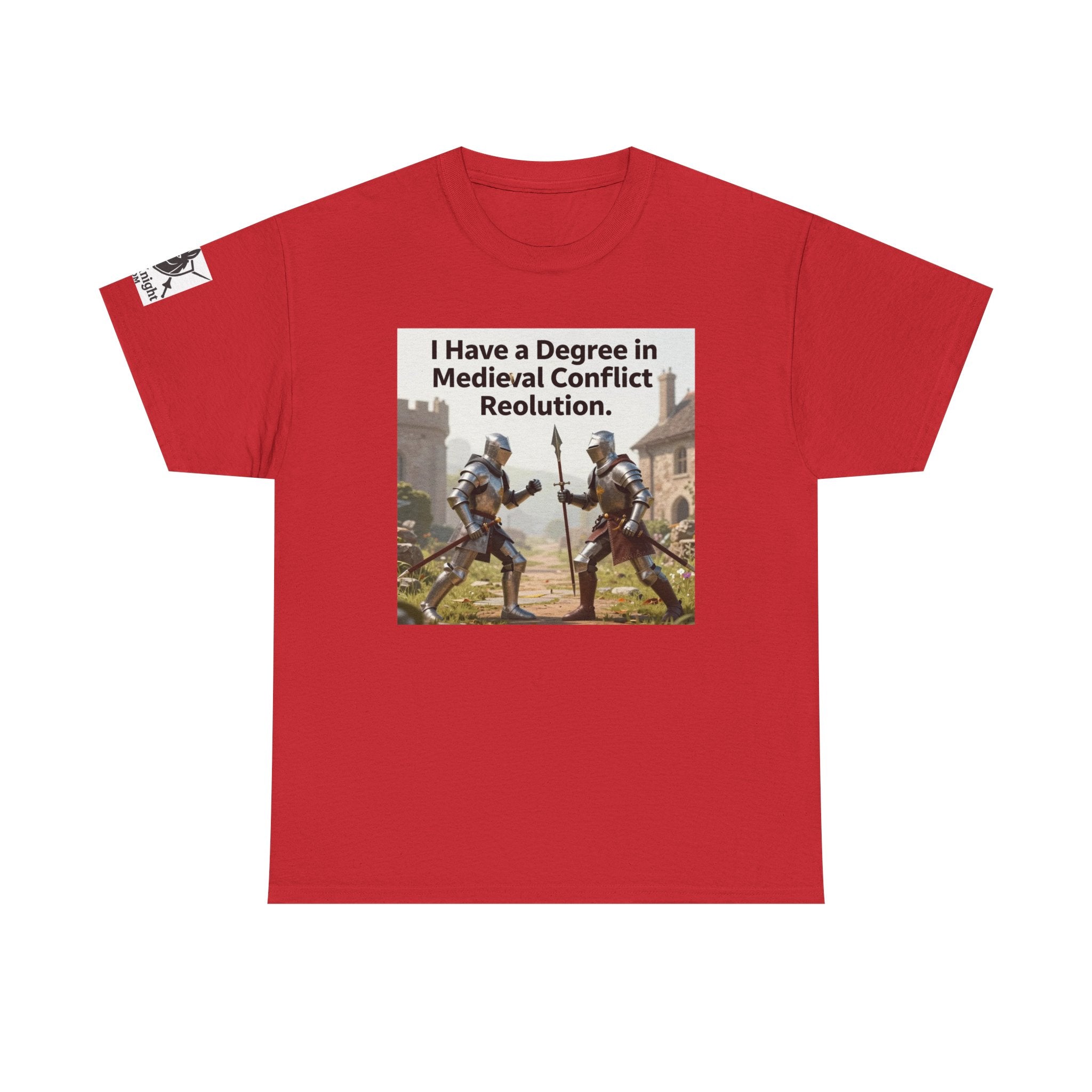 Medieval Conflict Resolution T-Shirt — Funny Knight Diploma Tee