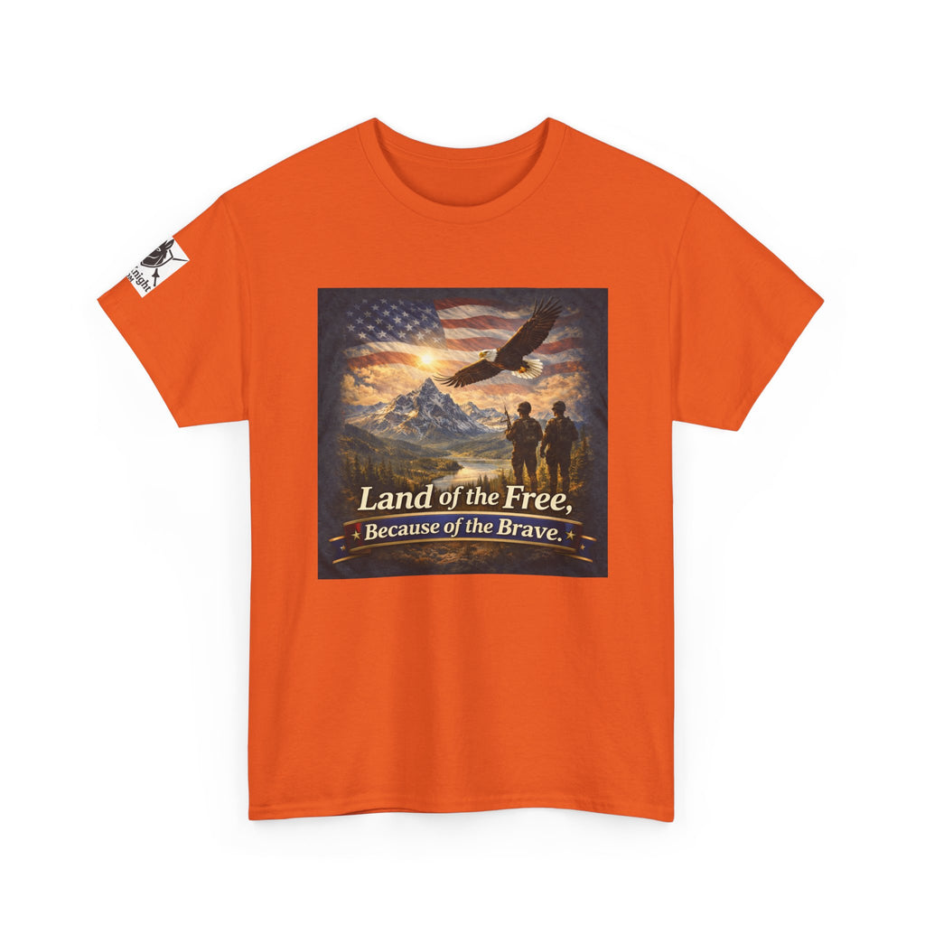 USA Flag Graphic Tee - "Land of the Free -Because of the Brave!"
