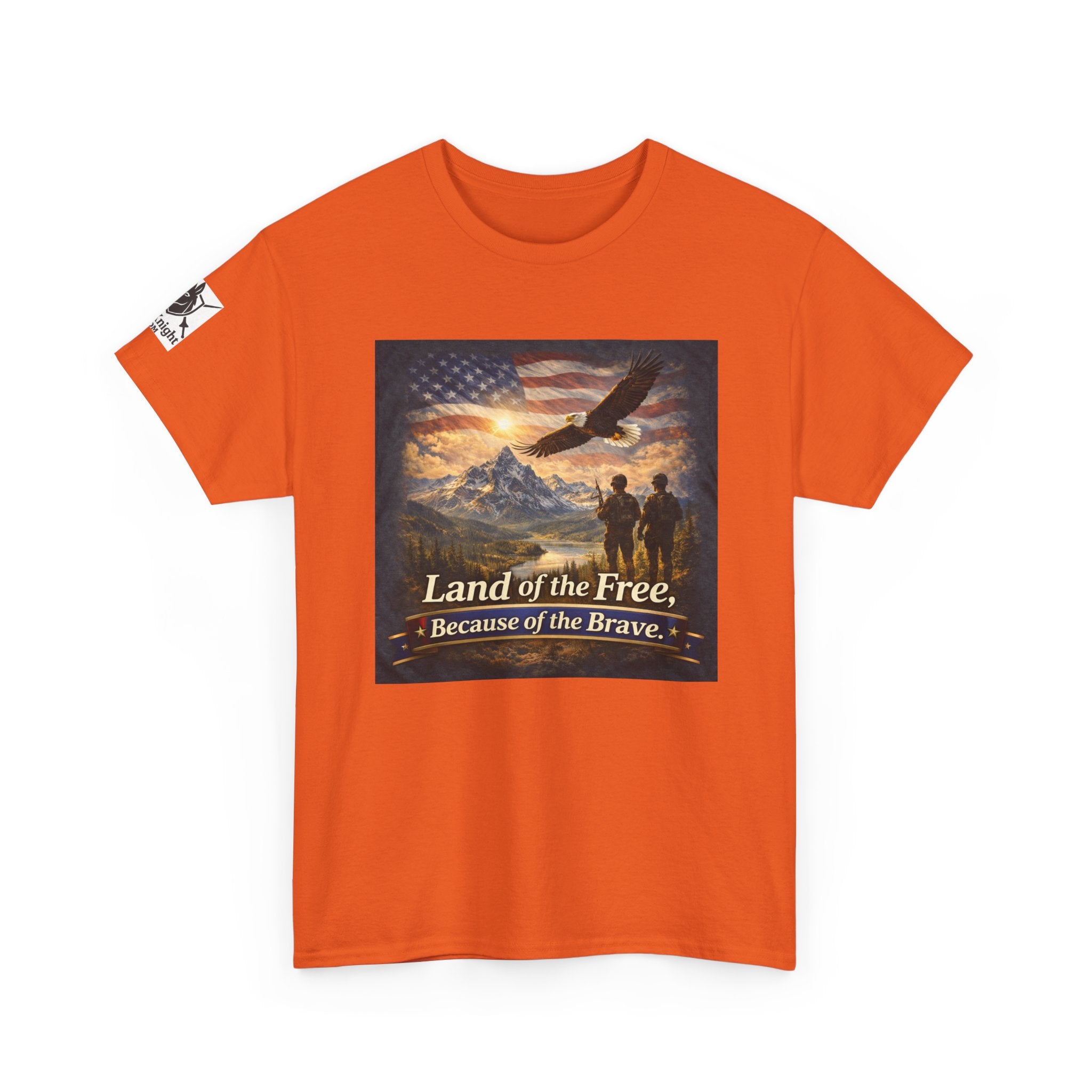 USA Flag Graphic Tee - "Land of the Free -Because of the Brave!"