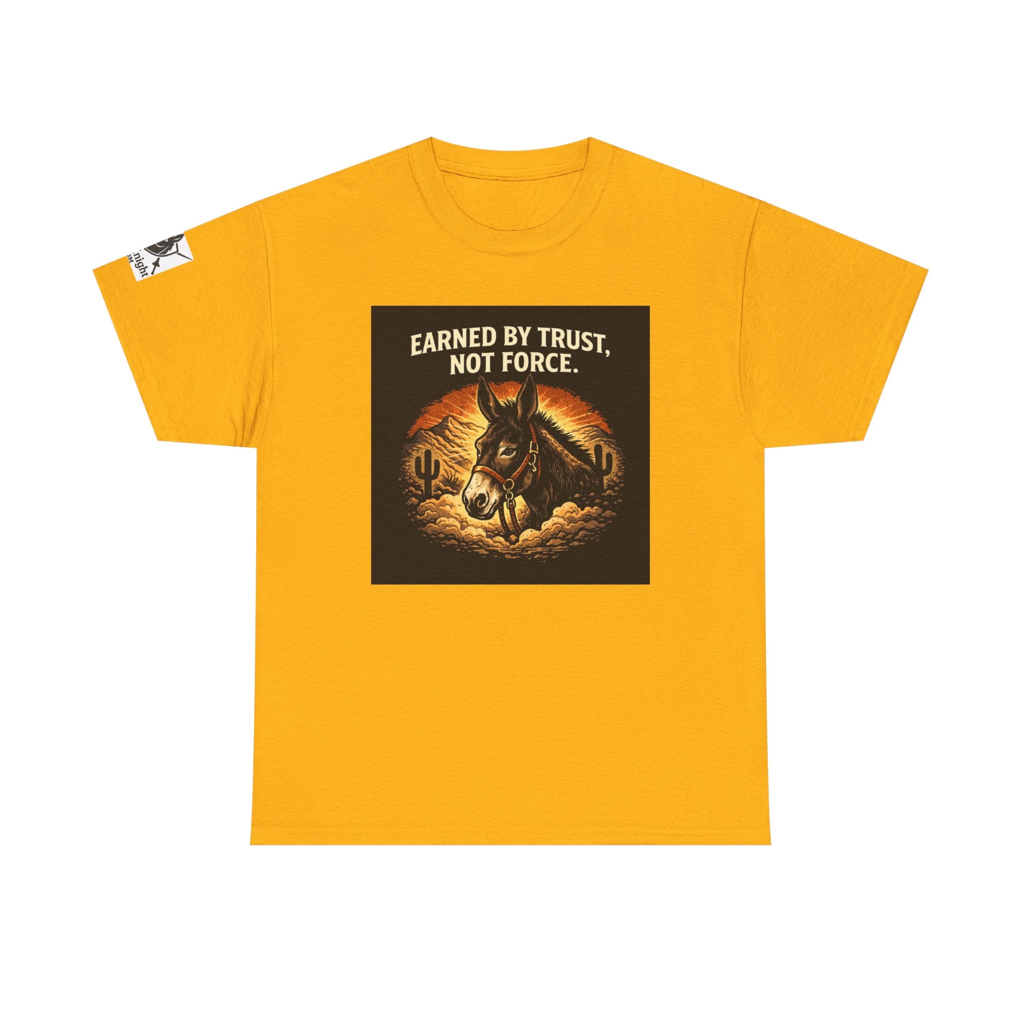 Earned by Trust Not Force Tee — Western Horse Graphic T‑Shirt
