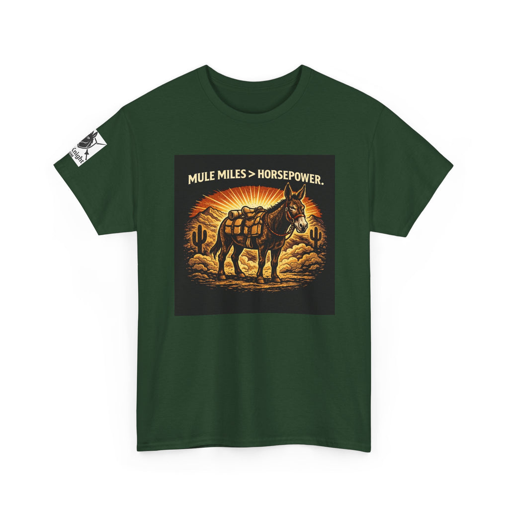 Mule Miles > Horsepower Tee — Vintage Pack Mule Graphic T-Shirt