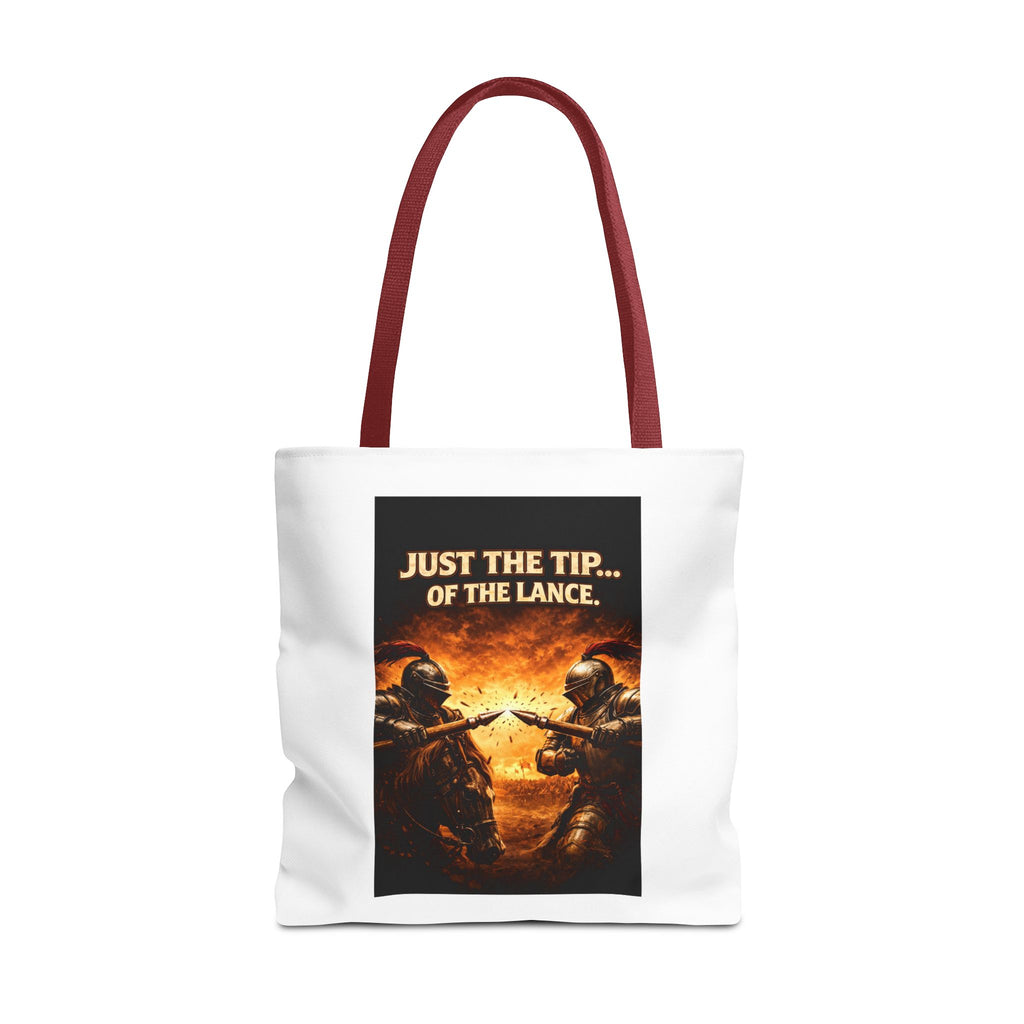 Tote Bag — "Just the Tip of the Lance" Medieval Knight Graphic Tote