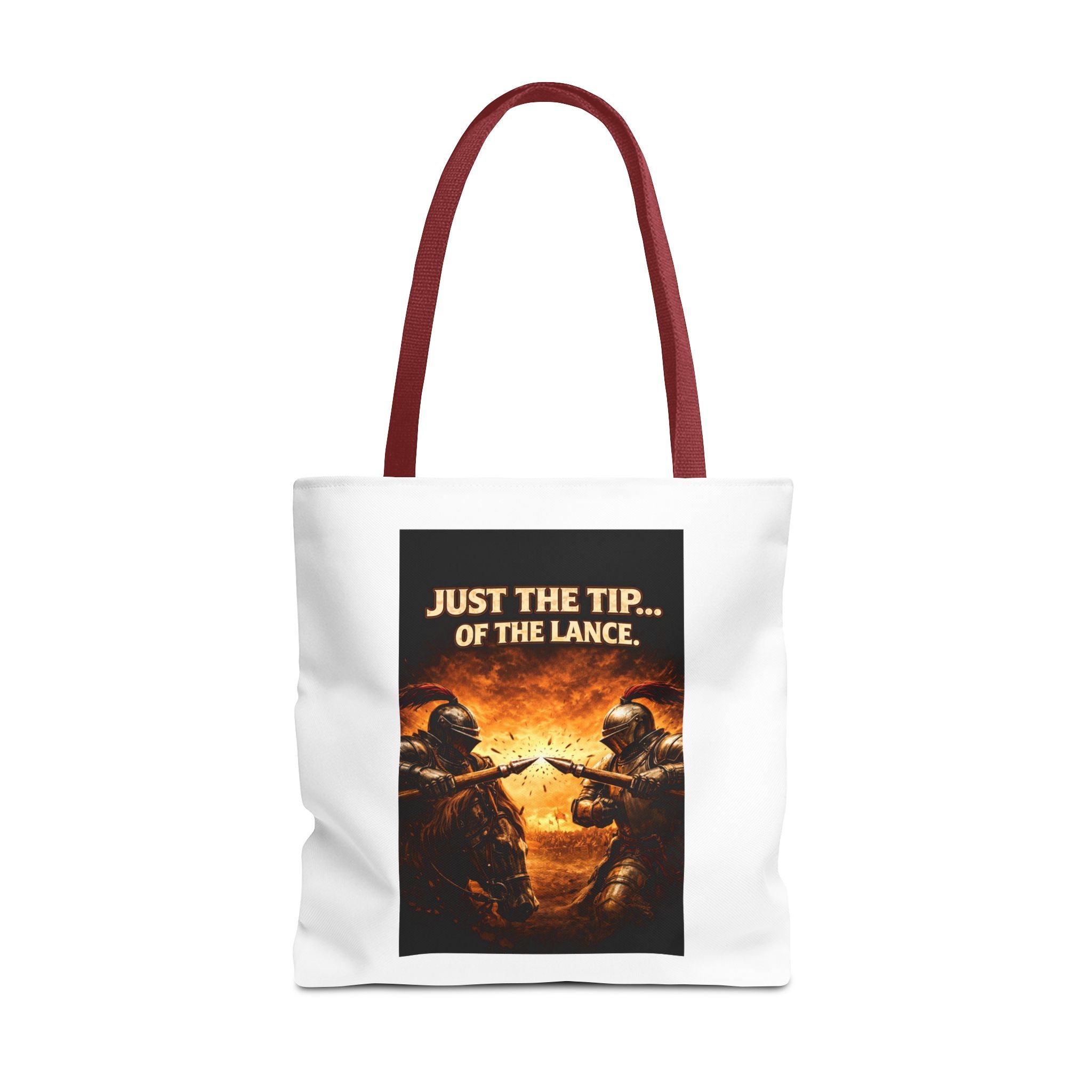 Tote Bag — "Just the Tip of the Lance" Medieval Knight Graphic Tote