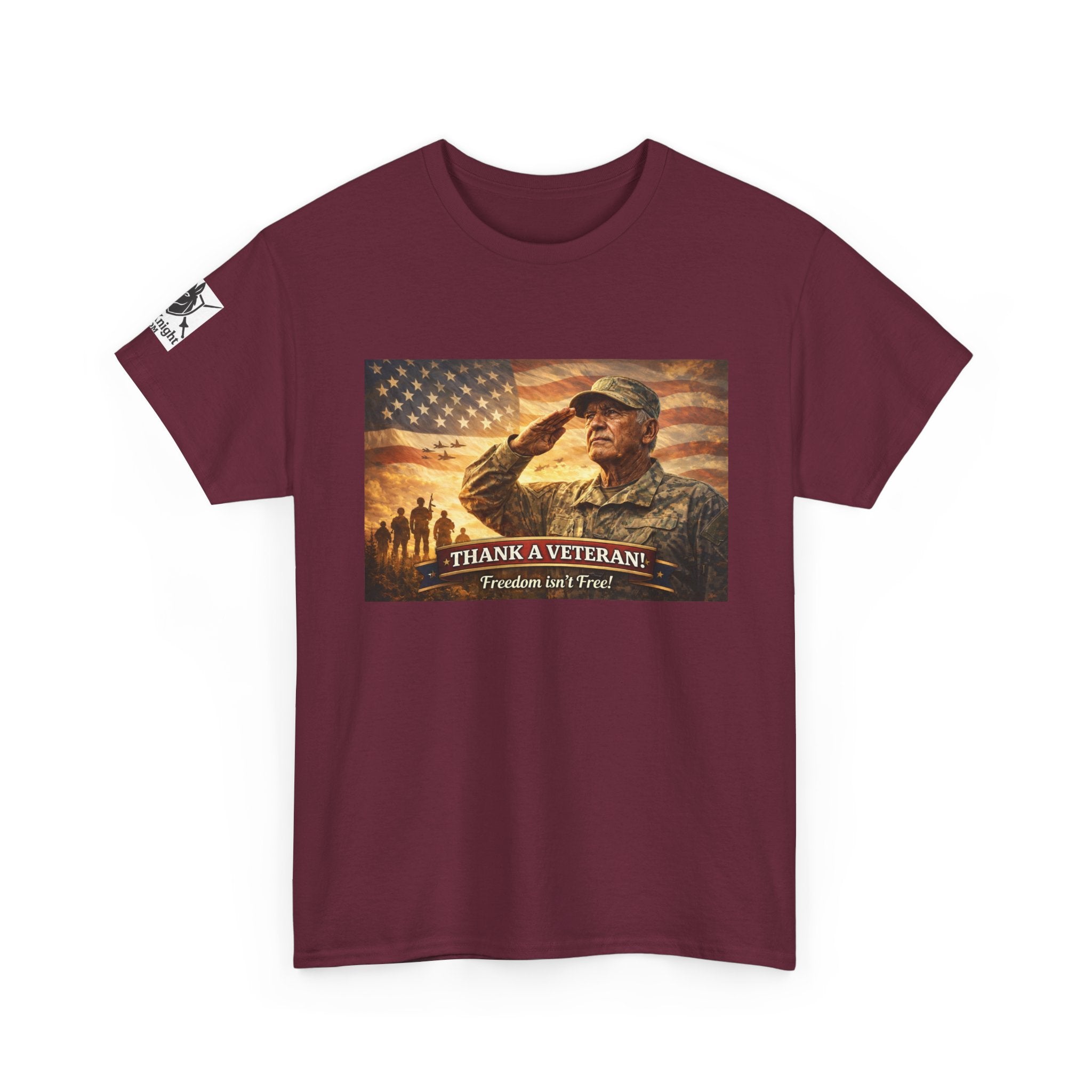 USA Flag Graphic Tee - "Freedom isnt Free  Thank a Vet!"