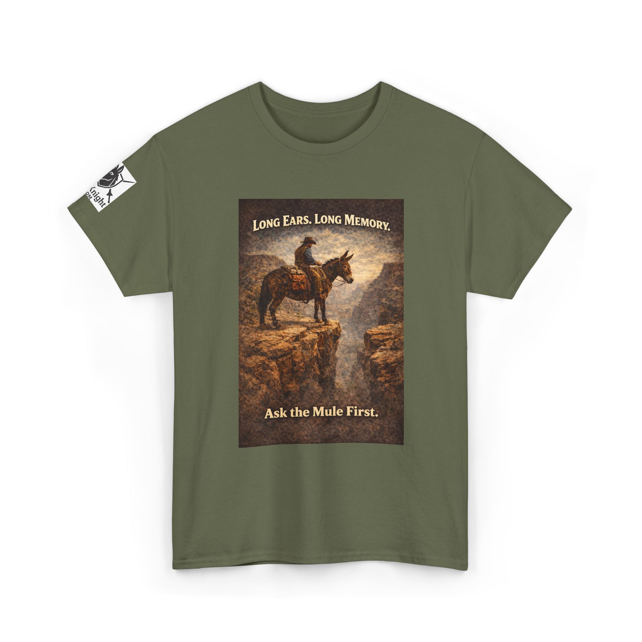 Long Ears, Long Memory Tee — "Ask the Mule First" Western Graphic T-Shirt