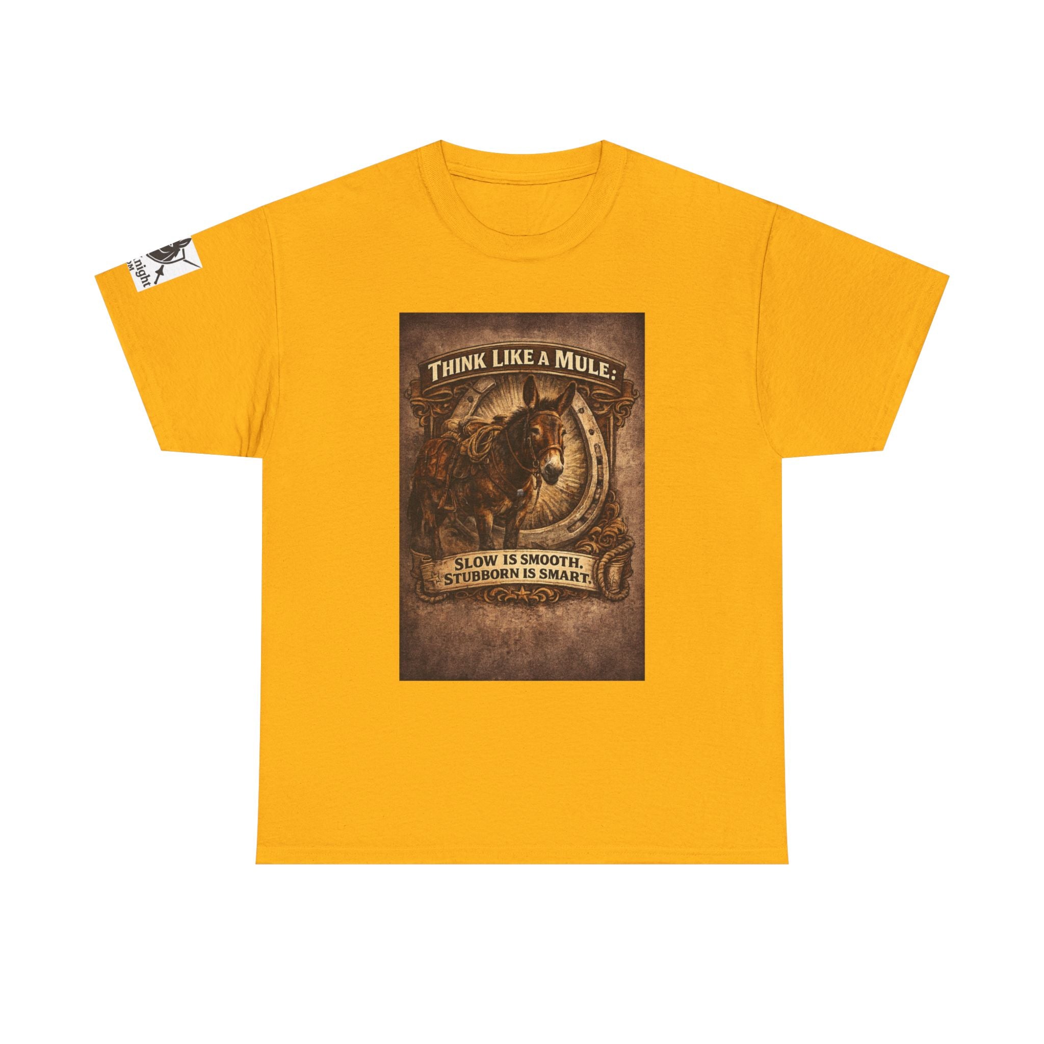 Think Like a Mule T-Shirt – Rustic Horseshoe Cowboy Western Tee