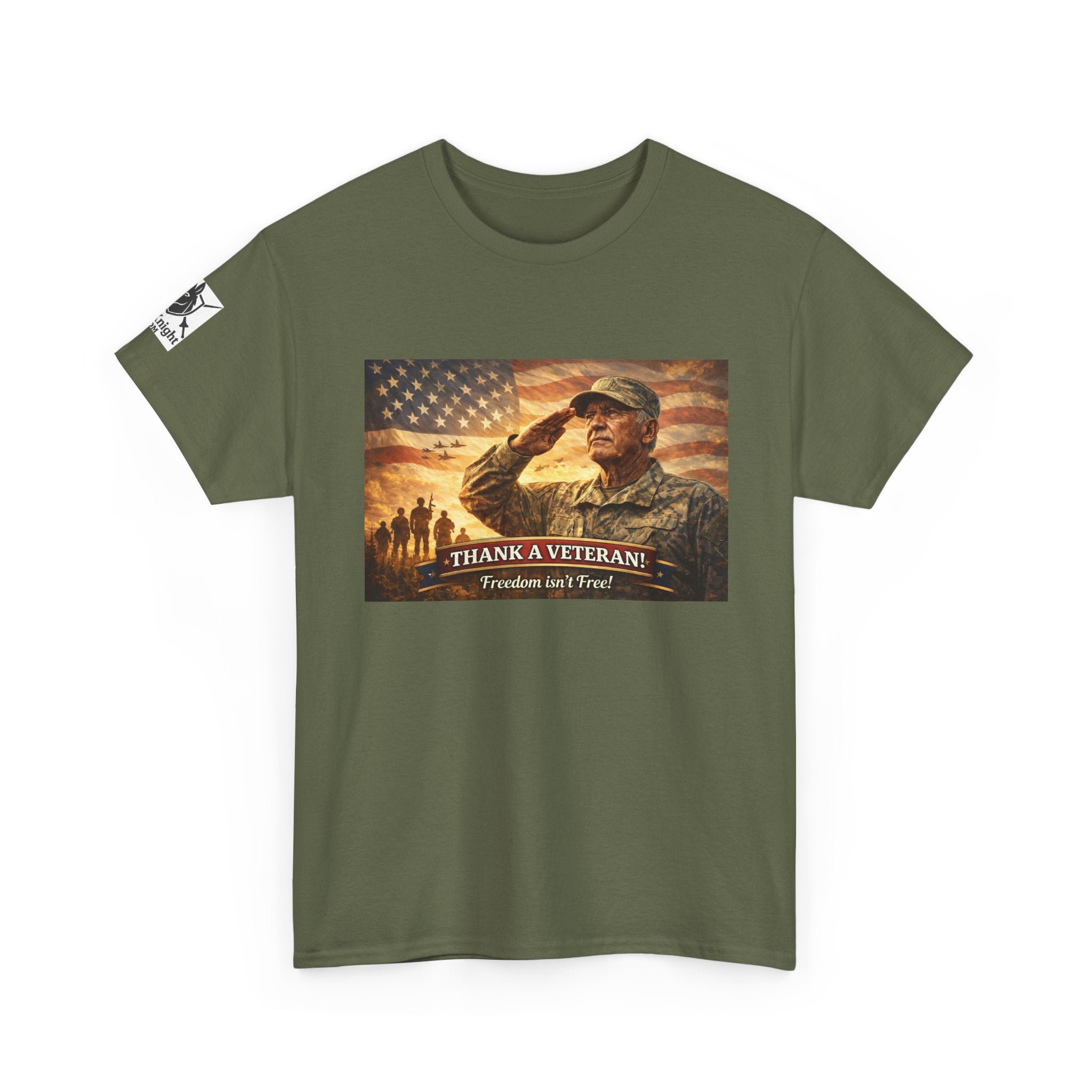 USA Flag Graphic Tee - "Freedom isnt Free  Thank a Vet!"