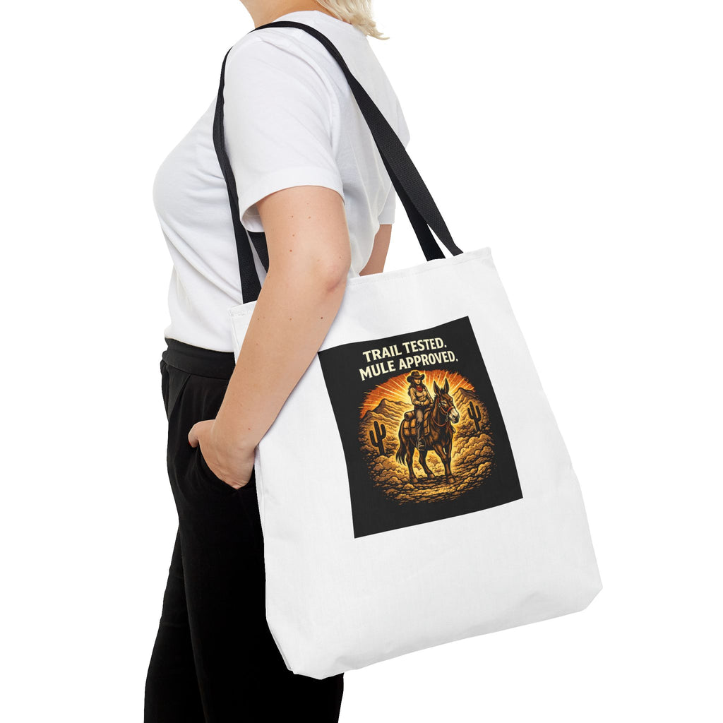 Tote Bag - "Trail Tested, Mule Approved" Western Cowgirl Tote