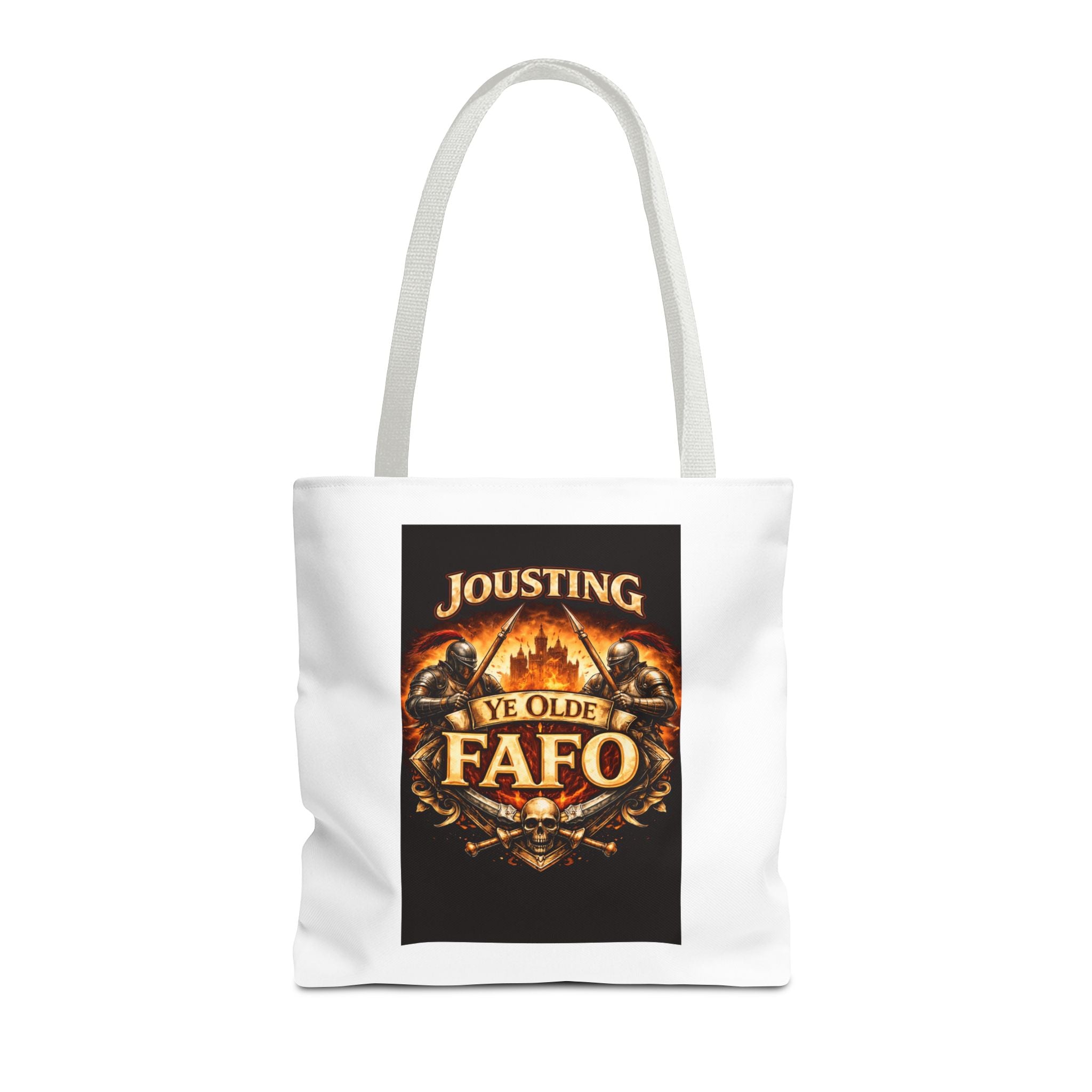Tote Bag — "Jousting Ye Olde Fafo" Medieval Knight Graphic Tote