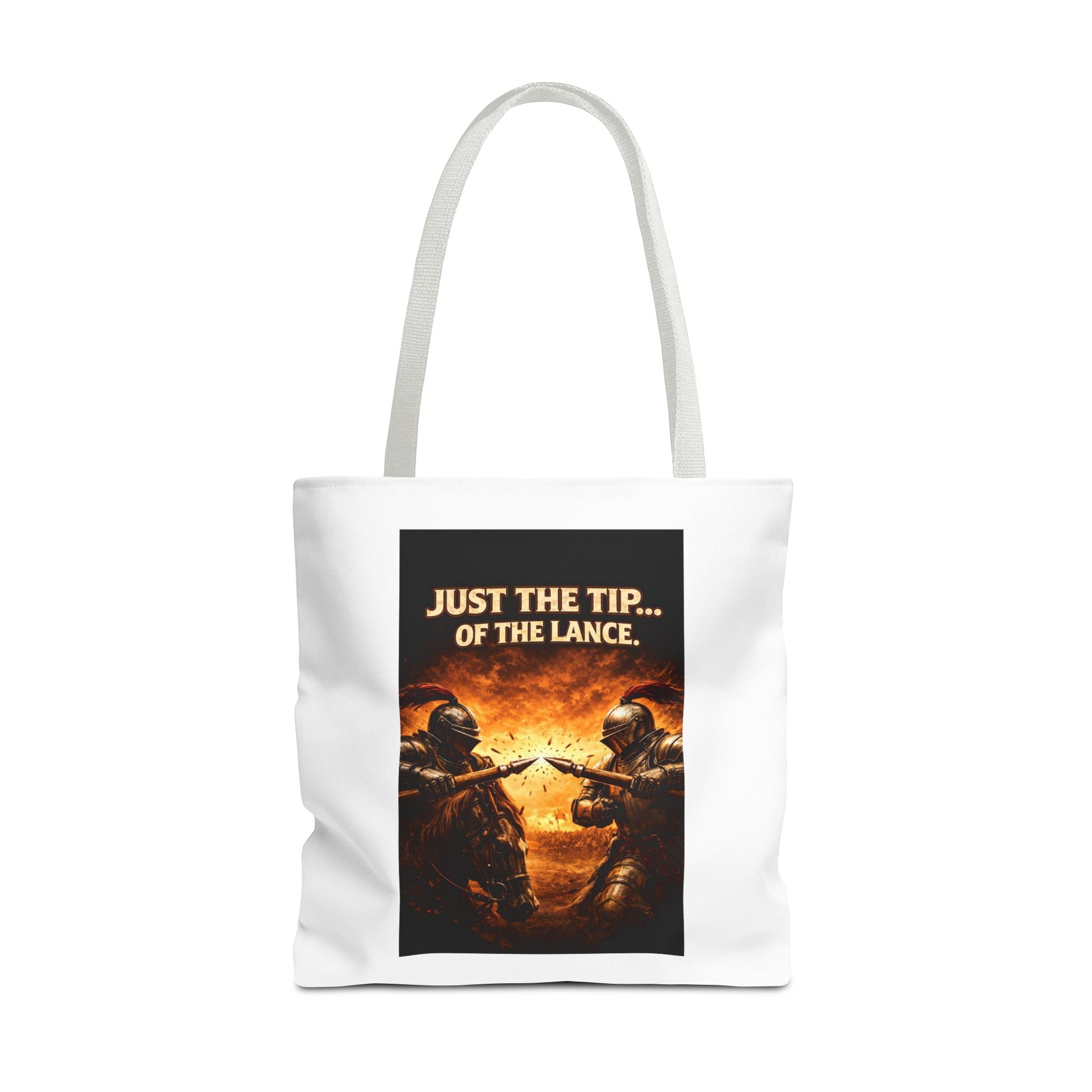 Tote Bag — "Just the Tip of the Lance" Medieval Knight Graphic Tote