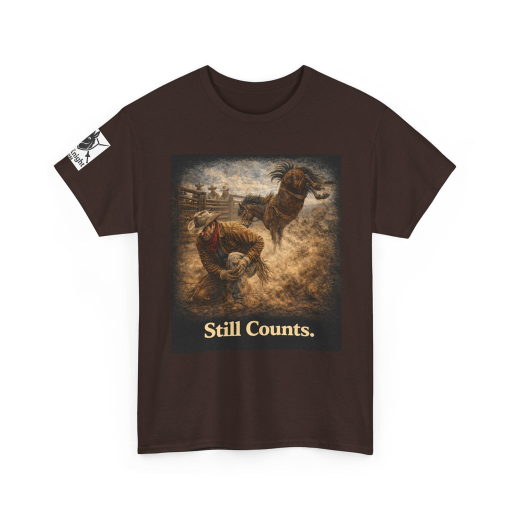 Rodeo Still Counts T-Shirt — Cowboy Landscape Graphic Tee