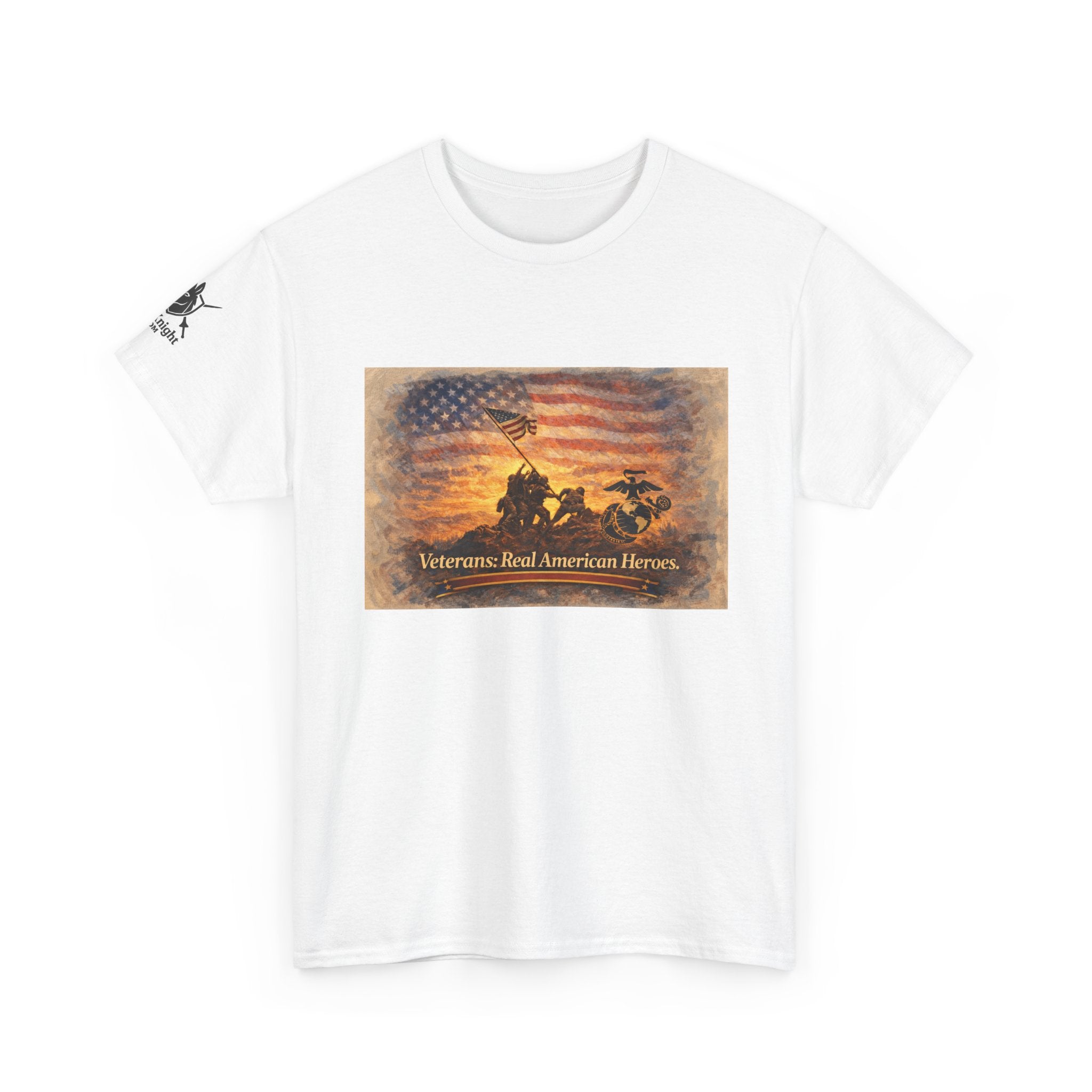 USA Flag Graphic Tee - "Veterans - Real American Heroes!"