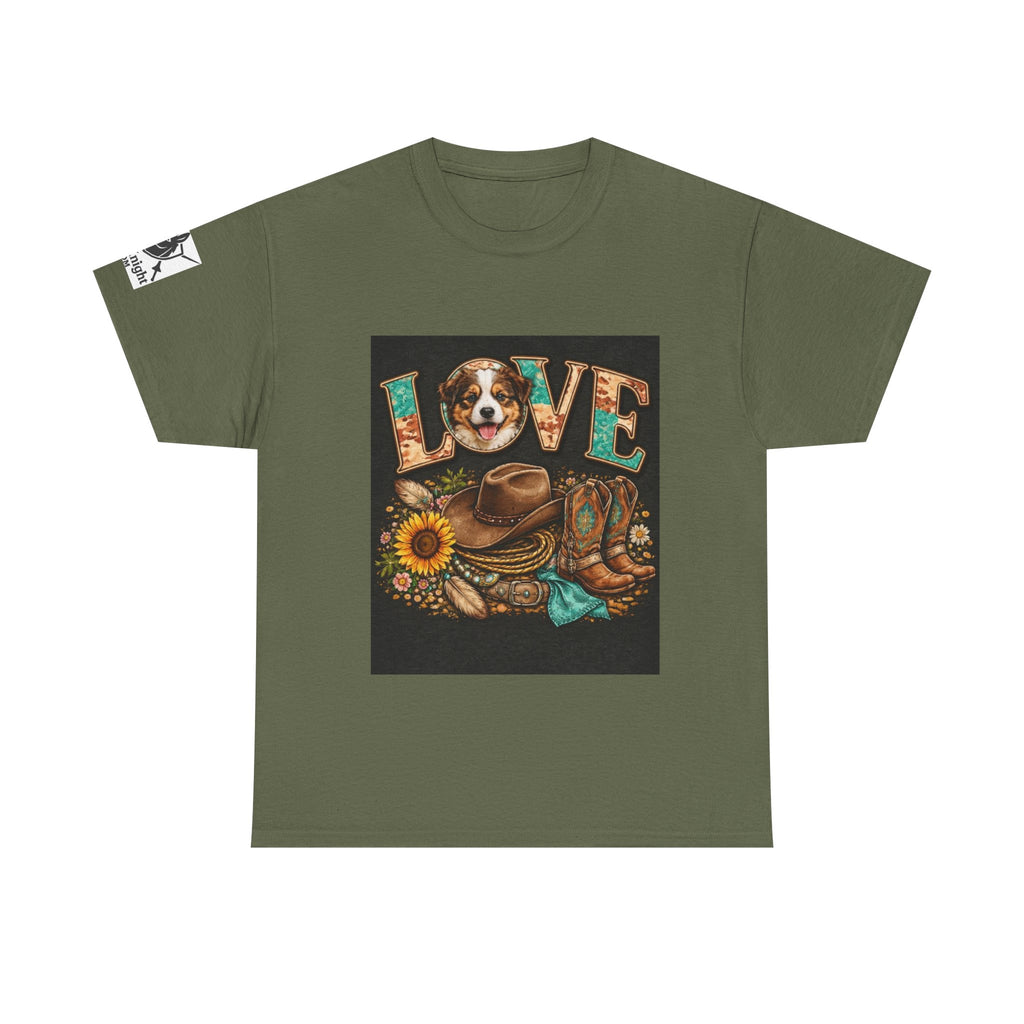 Western rider Love Puppies— Cowgirl western Graphic Tee