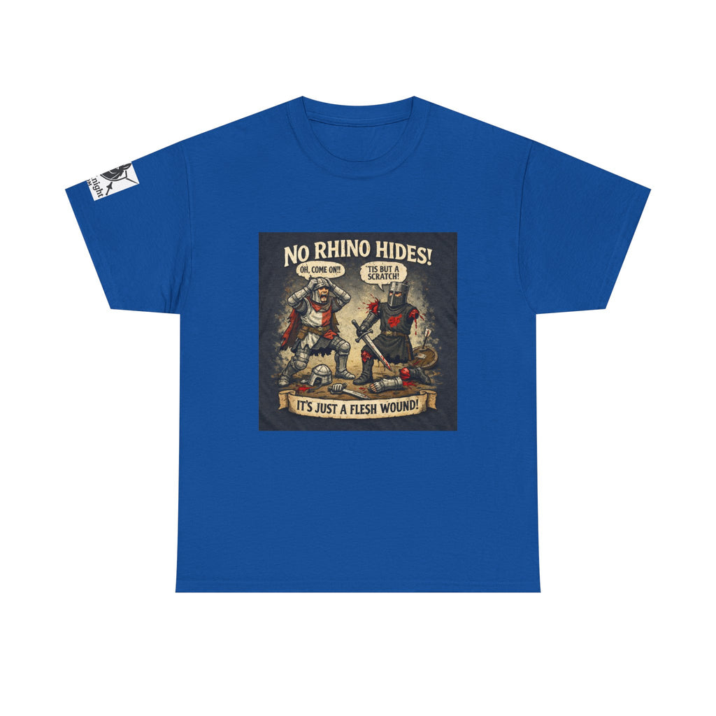 No Rhino Hides Tis but a scratch T-Shirt — Funny Knight Tee