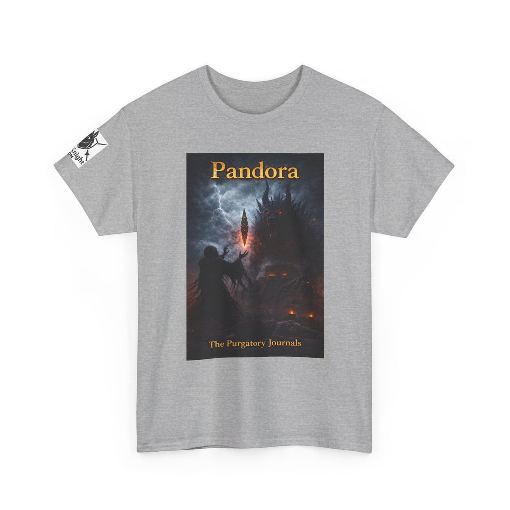Pandora Summoning on Front - Pandora book cover on back -Purgatory Journals Book 3 -   Fantasy Novel tee