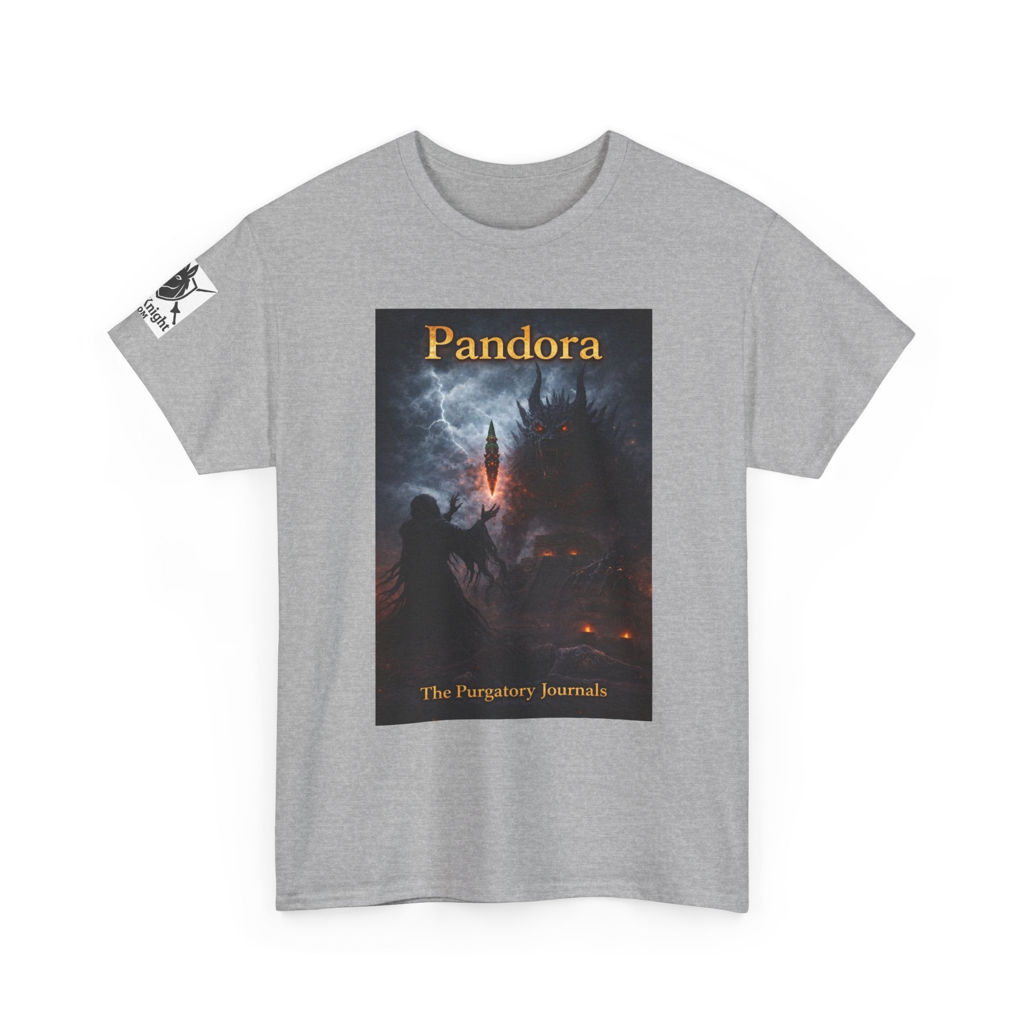 Pandora Summoning on Front - Pandora book cover on back -Purgatory Journals Book 3 -   Fantasy Novel tee
