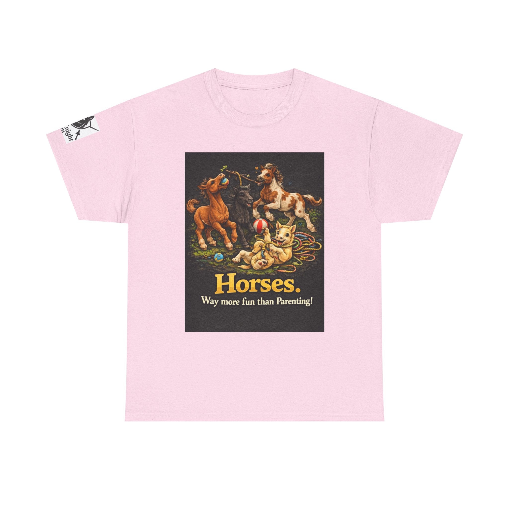 Horse lover shirt.  Horses.  Way more fun than Parenting! Teeshirt funny