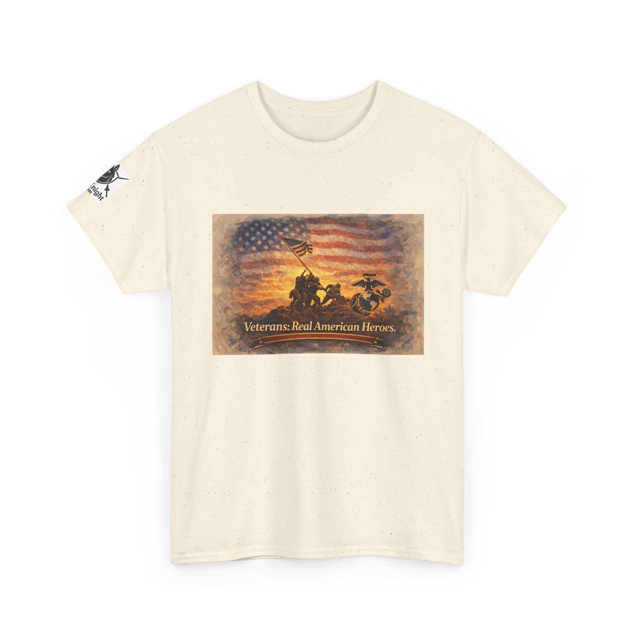 USA Flag Graphic Tee - "Veterans - Real American Heroes!"