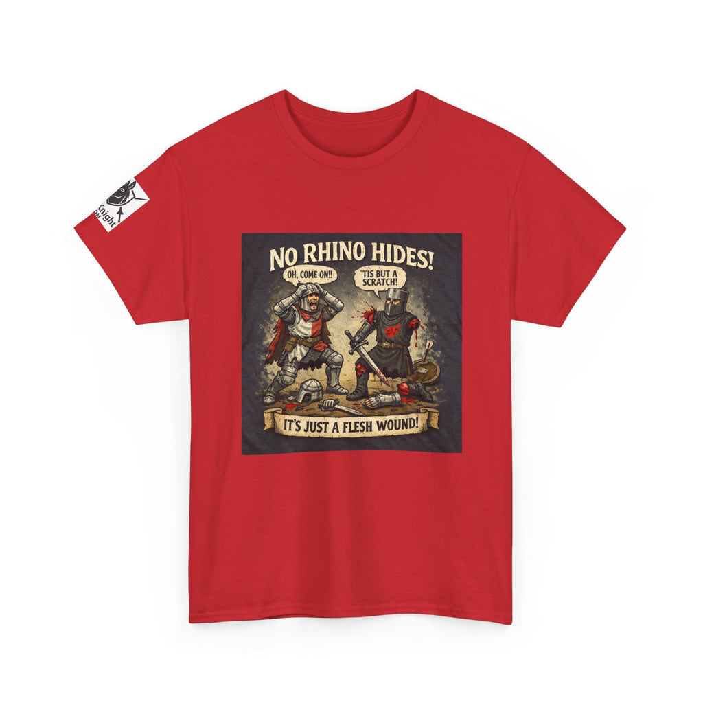No Rhino Hides Tis but a scratch T-Shirt — Funny Knight Tee