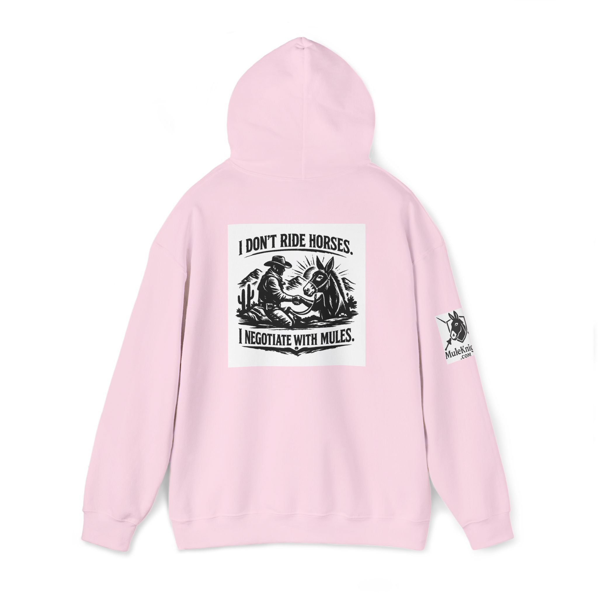 Horse Negotiator Hoodie — "I Don't Ride Horses, I Negotiate with Mules" Graphic Hoodie