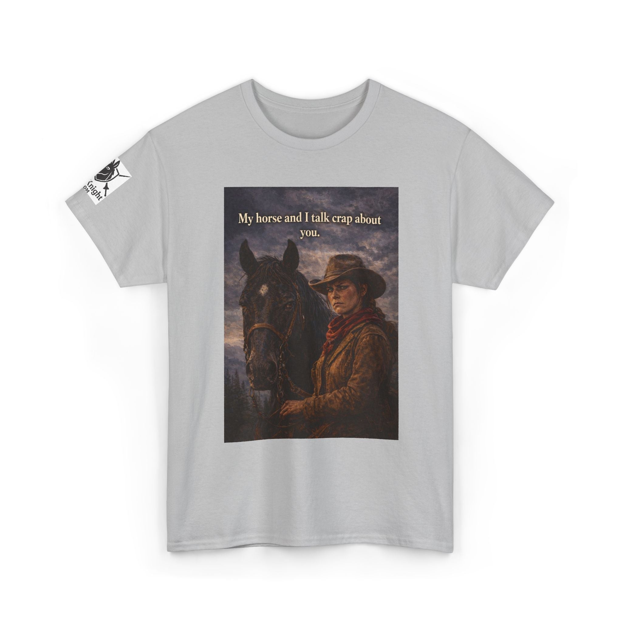 Cowboy & Horse Graphic Tee — "My horse and I talk crap about you"
