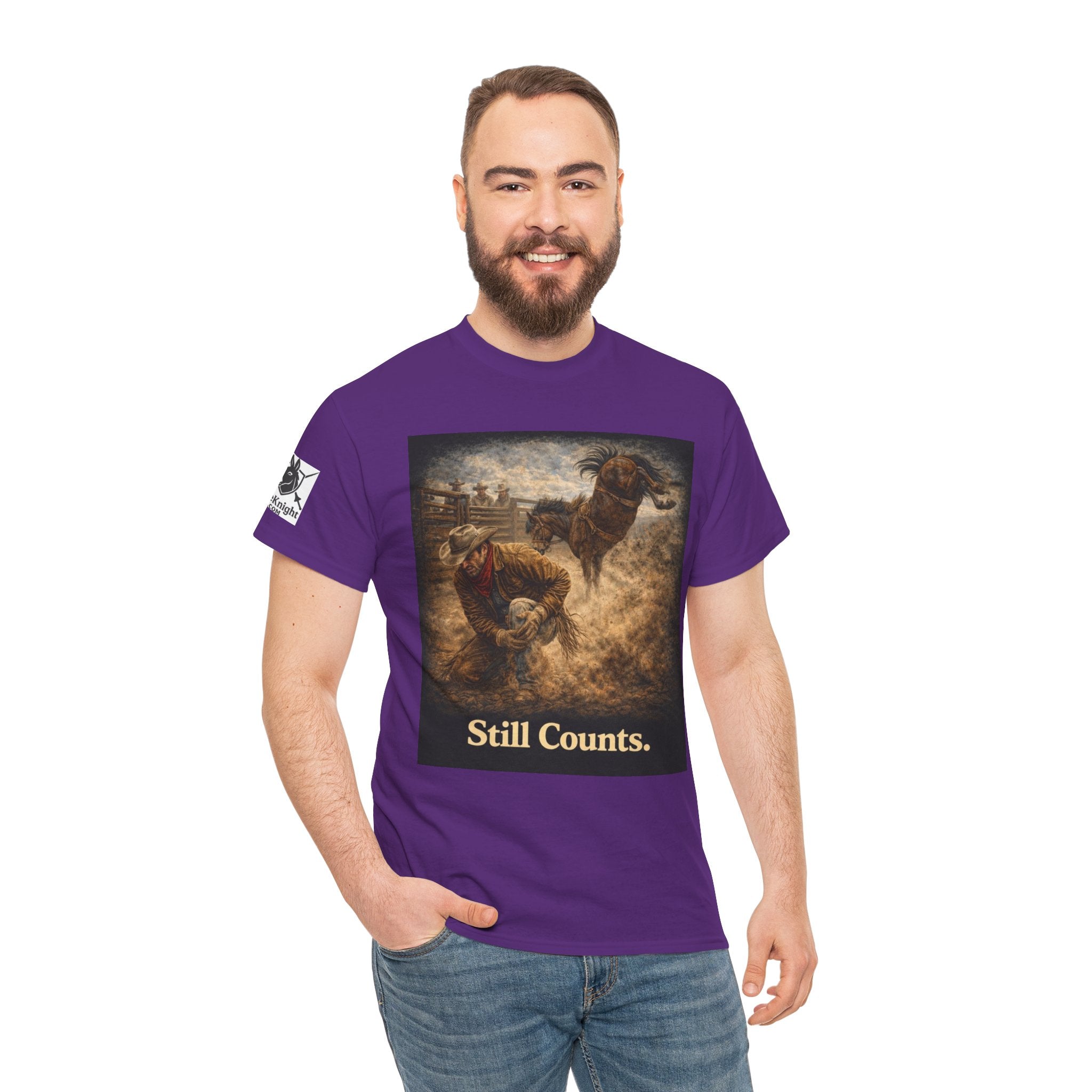 Rodeo Still Counts T-Shirt — Cowboy Landscape Graphic Tee