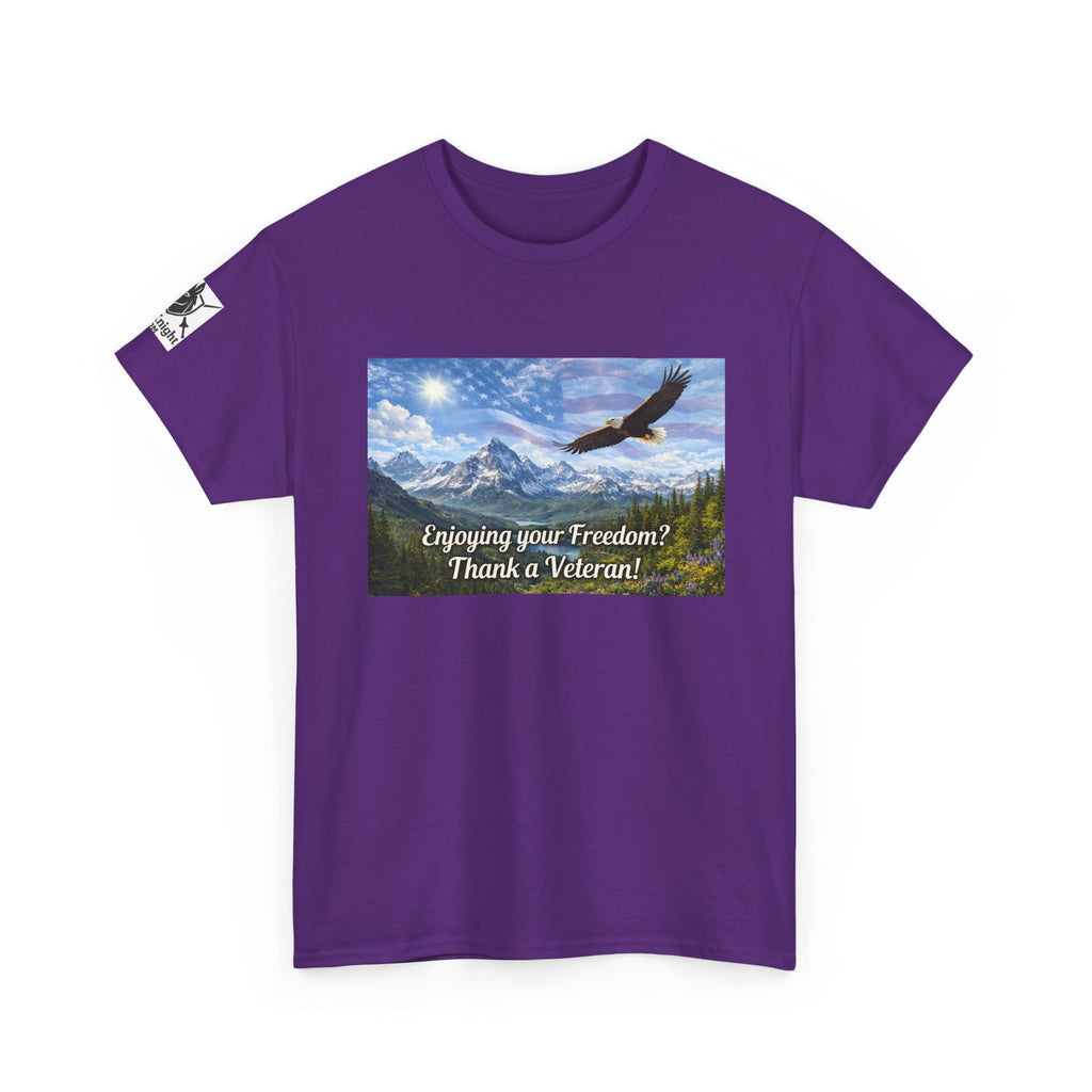 USA Graphic Tee - "Enjoying your freedom?  Thank a Vet!"