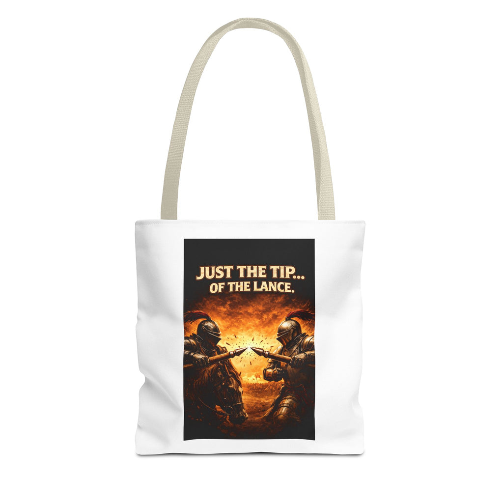 Tote Bag — "Just the Tip of the Lance" Medieval Knight Graphic Tote