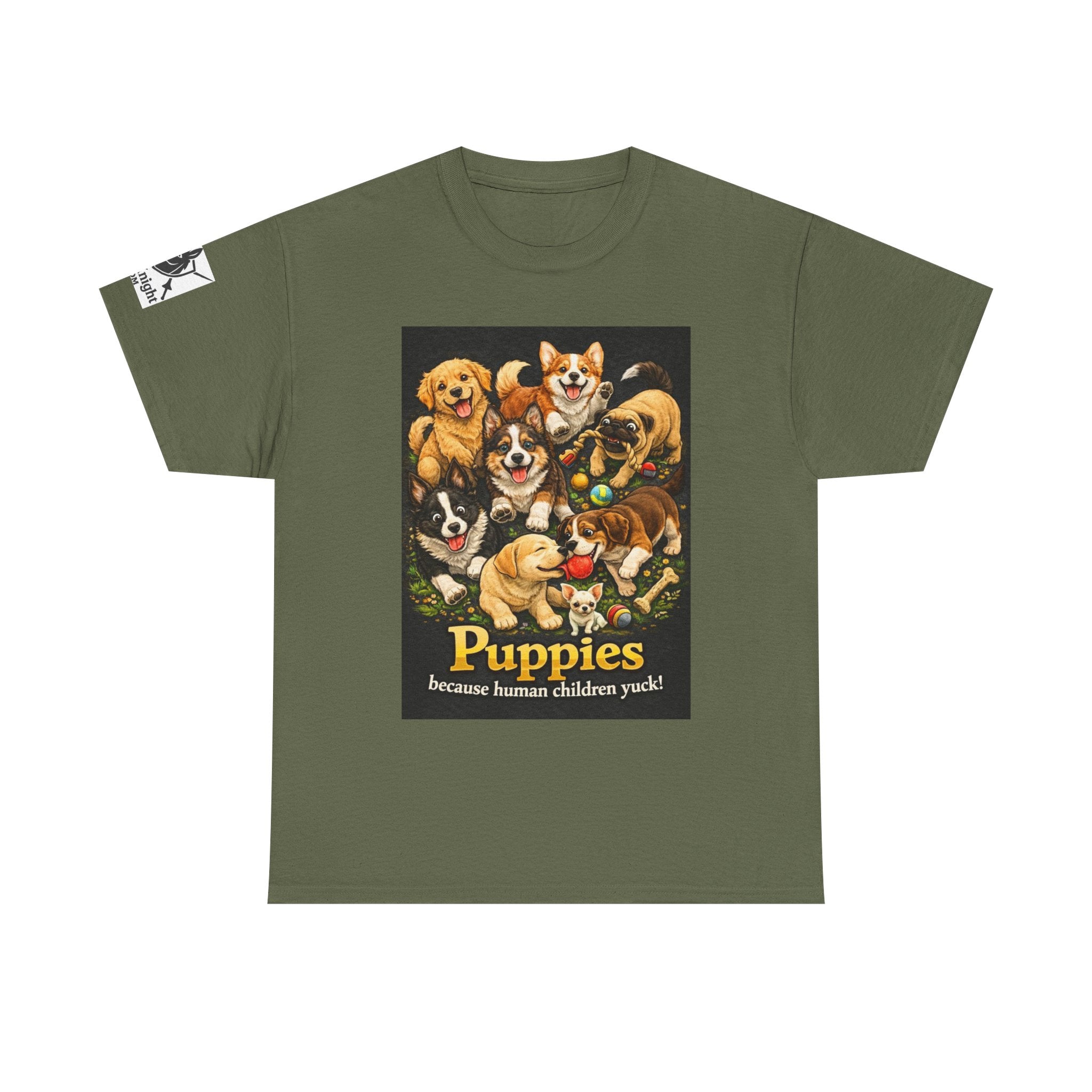 Puppies becouse Human Children Yuck!  Teeshirt.  Dog lover funny
