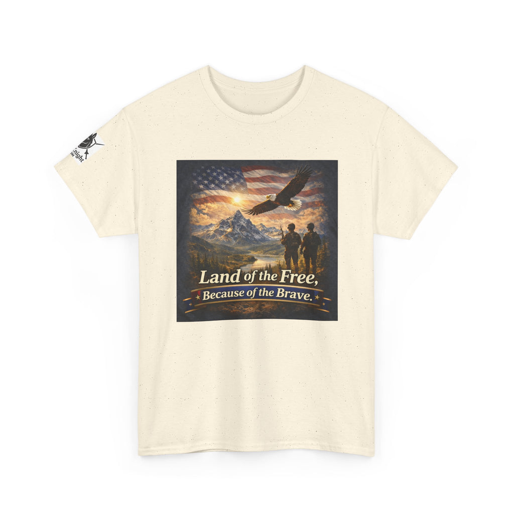 USA Flag Graphic Tee - "Land of the Free -Because of the Brave!"