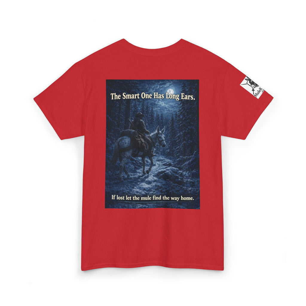 Mule rider T-Shirt — "The Smart One Has Long Ears" Night Rider Graphic Tee