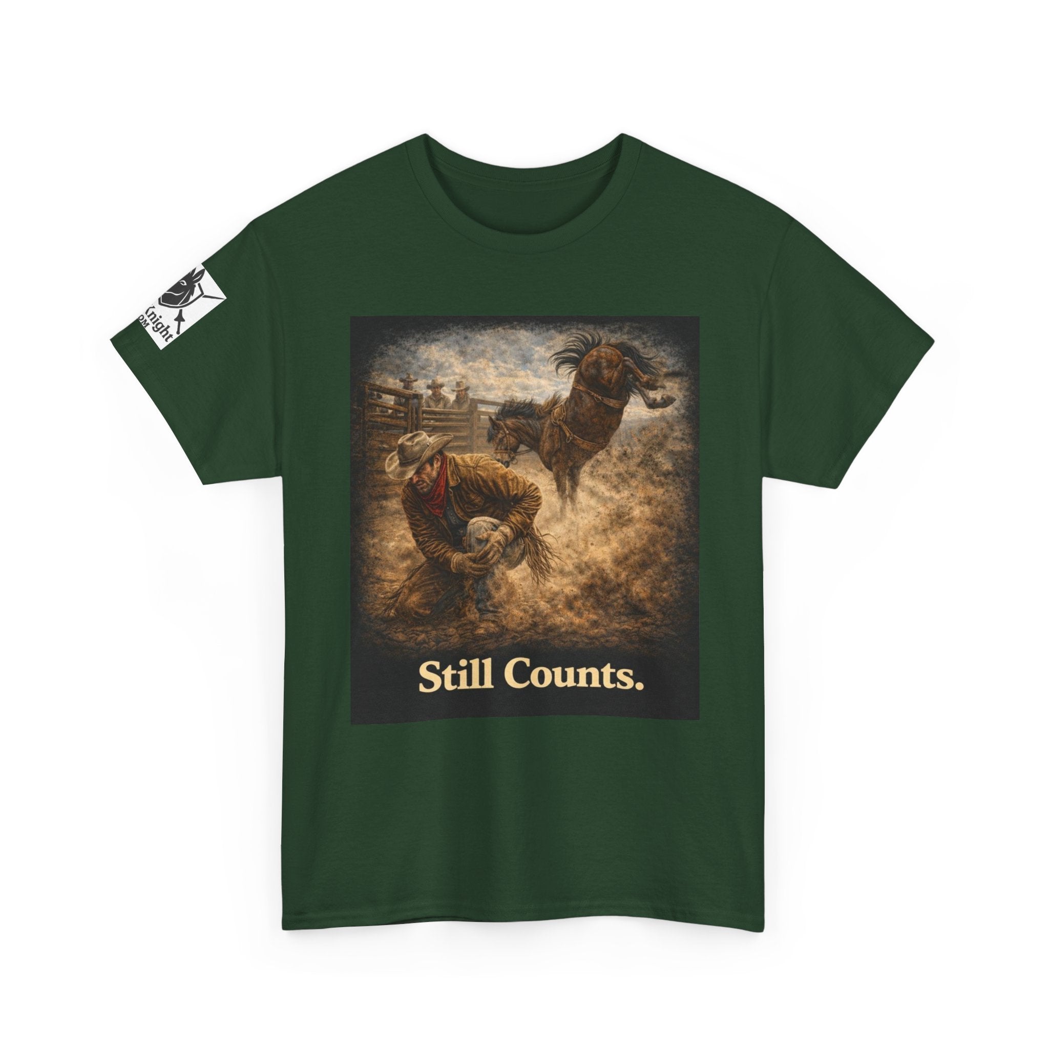 Rodeo Still Counts T-Shirt — Cowboy Landscape Graphic Tee