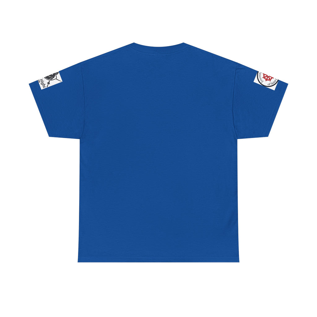 Saint Catherine Jousting Order  Tee — Vintage Stained Glass Saint/Jousting T‑Shirt
