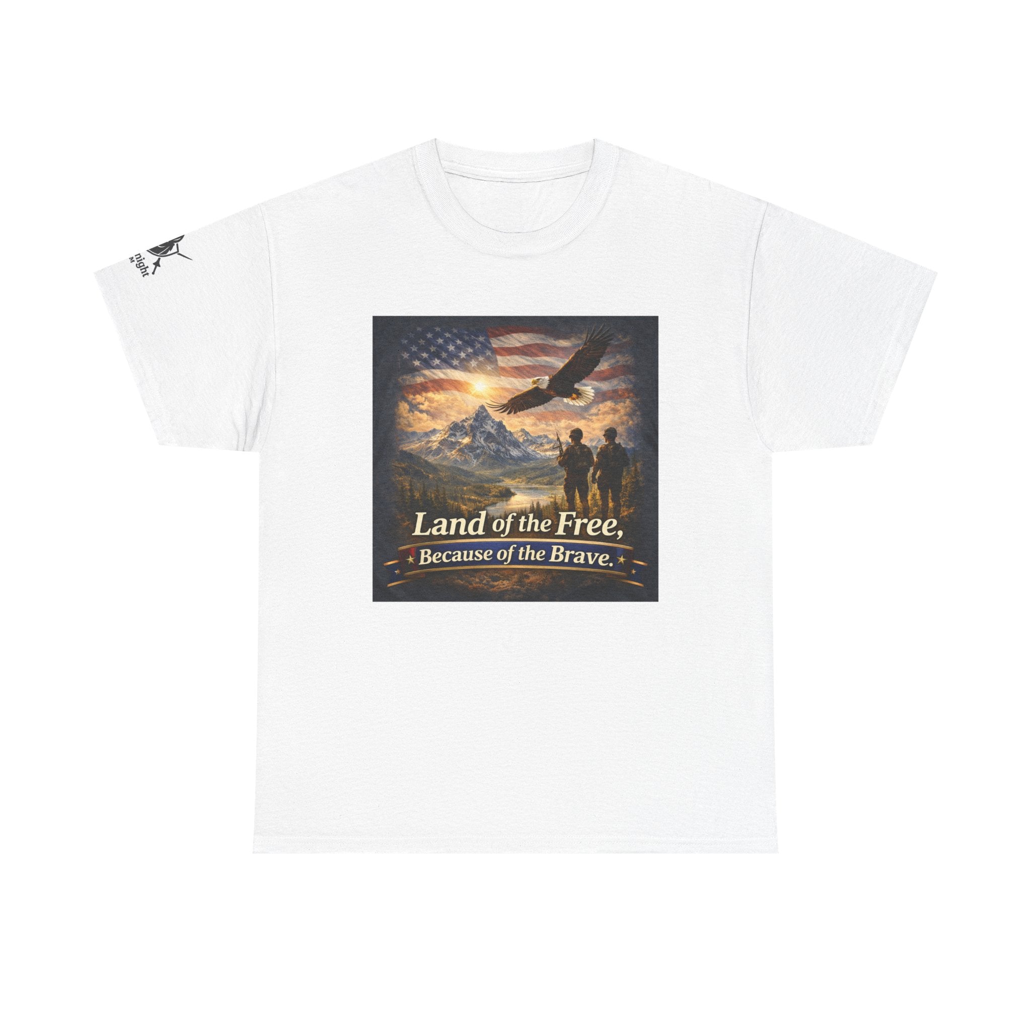 USA Flag Graphic Tee - "Land of the Free -Because of the Brave!"
