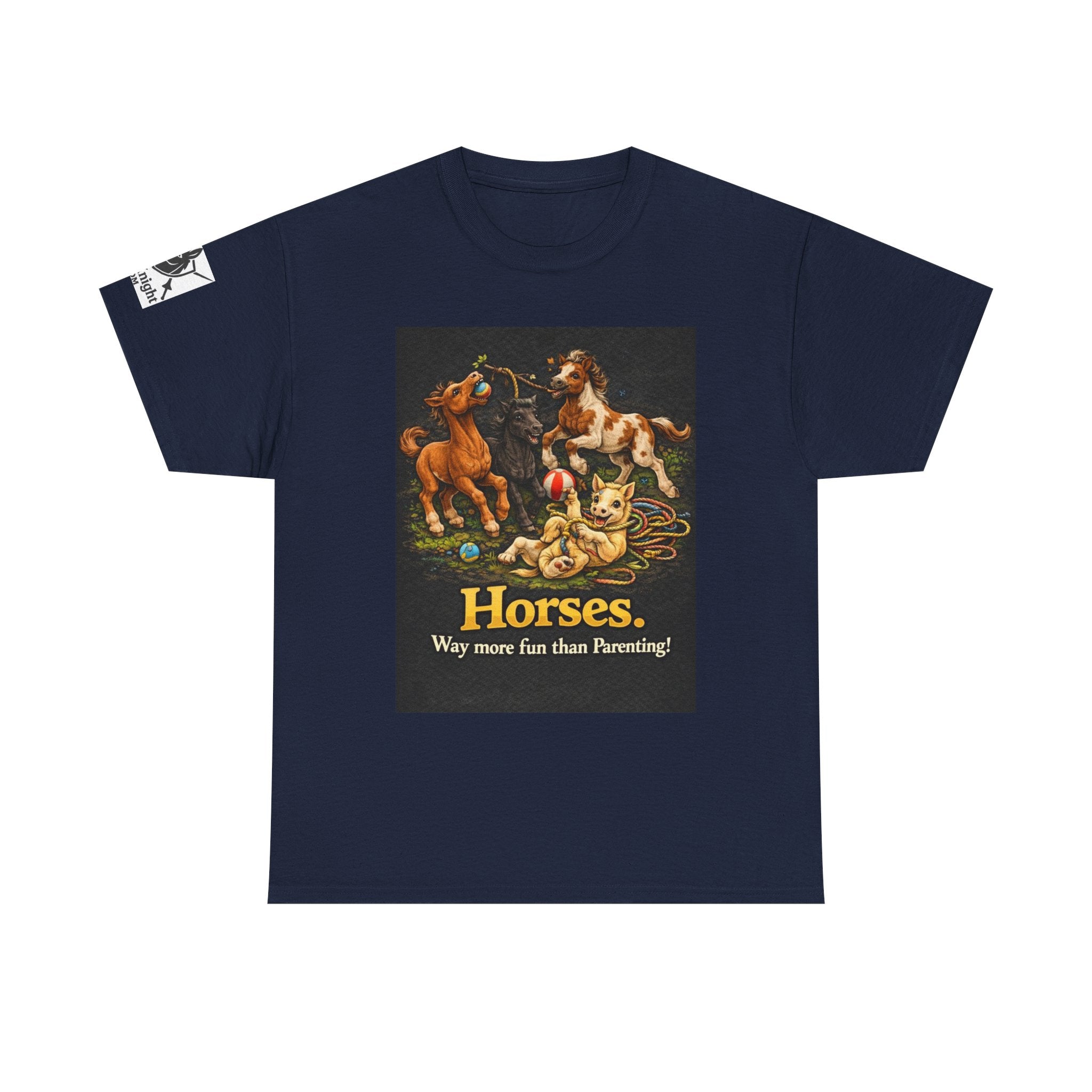 Horse lover shirt.  Horses.  Way more fun than Parenting! Teeshirt funny