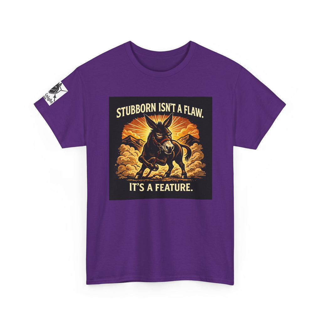 T-Shirt — "Stubborn Isn’t a Flaw, It’s a Feature" Donkey Graphic Tee