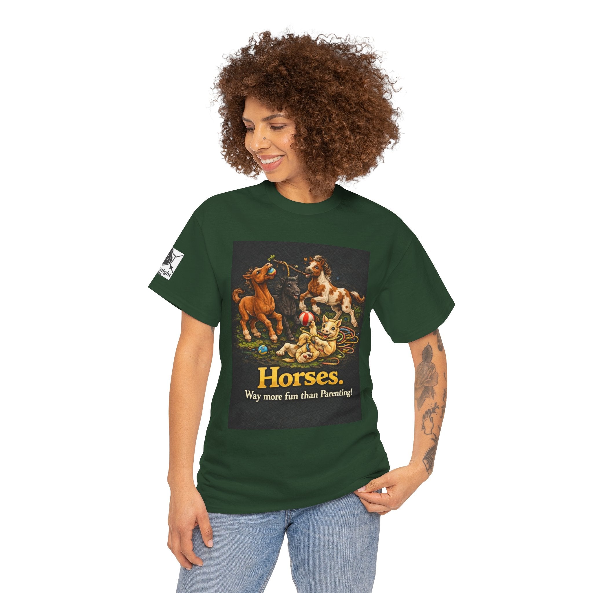 Horse lover shirt.  Horses.  Way more fun than Parenting! Teeshirt funny