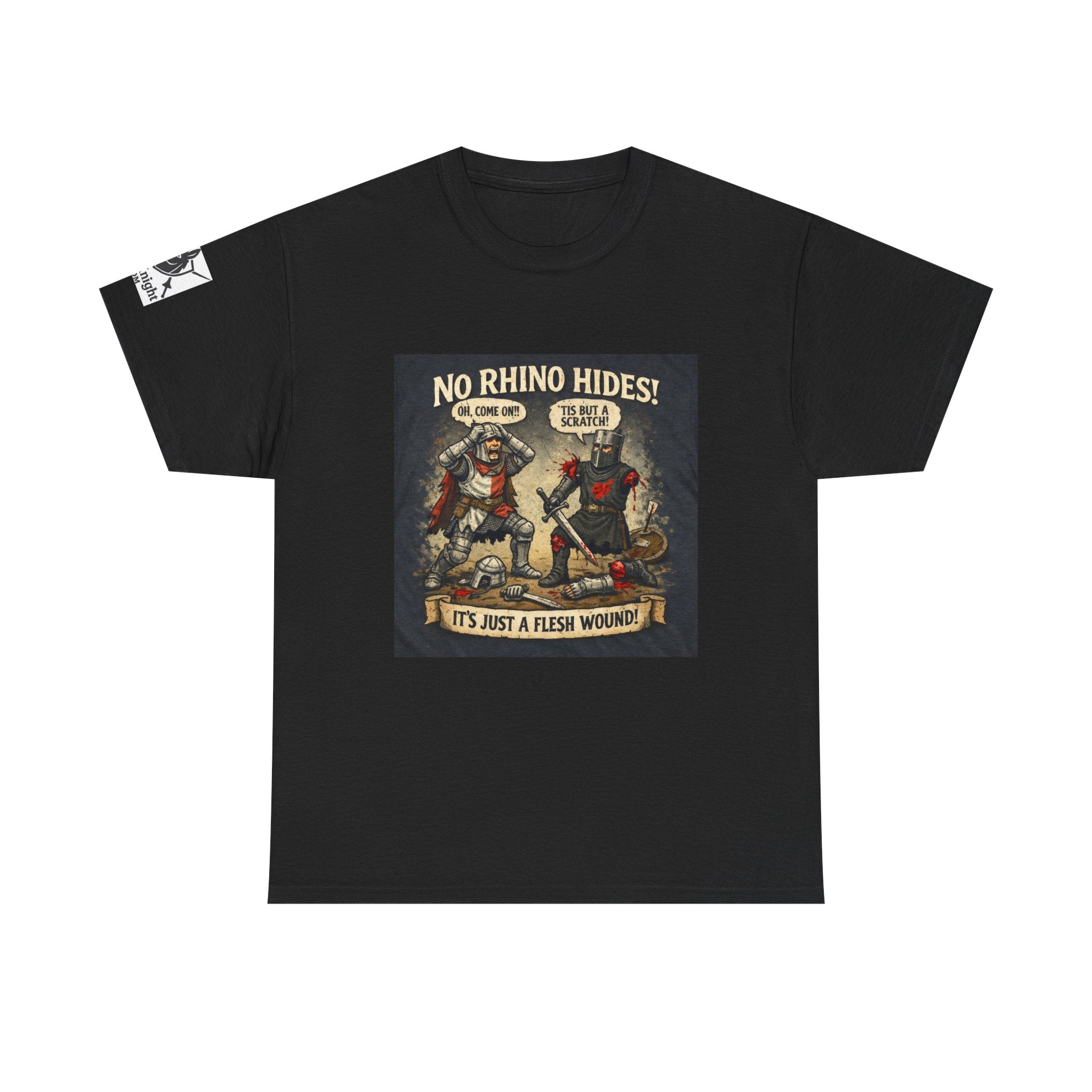 No Rhino Hides Tis but a scratch T-Shirt — Funny Knight Tee