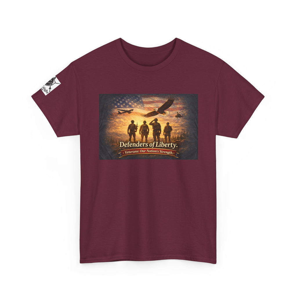 USA Flag Graphic Tee - "Defenders of Liberty -Veterans our nations strength!"