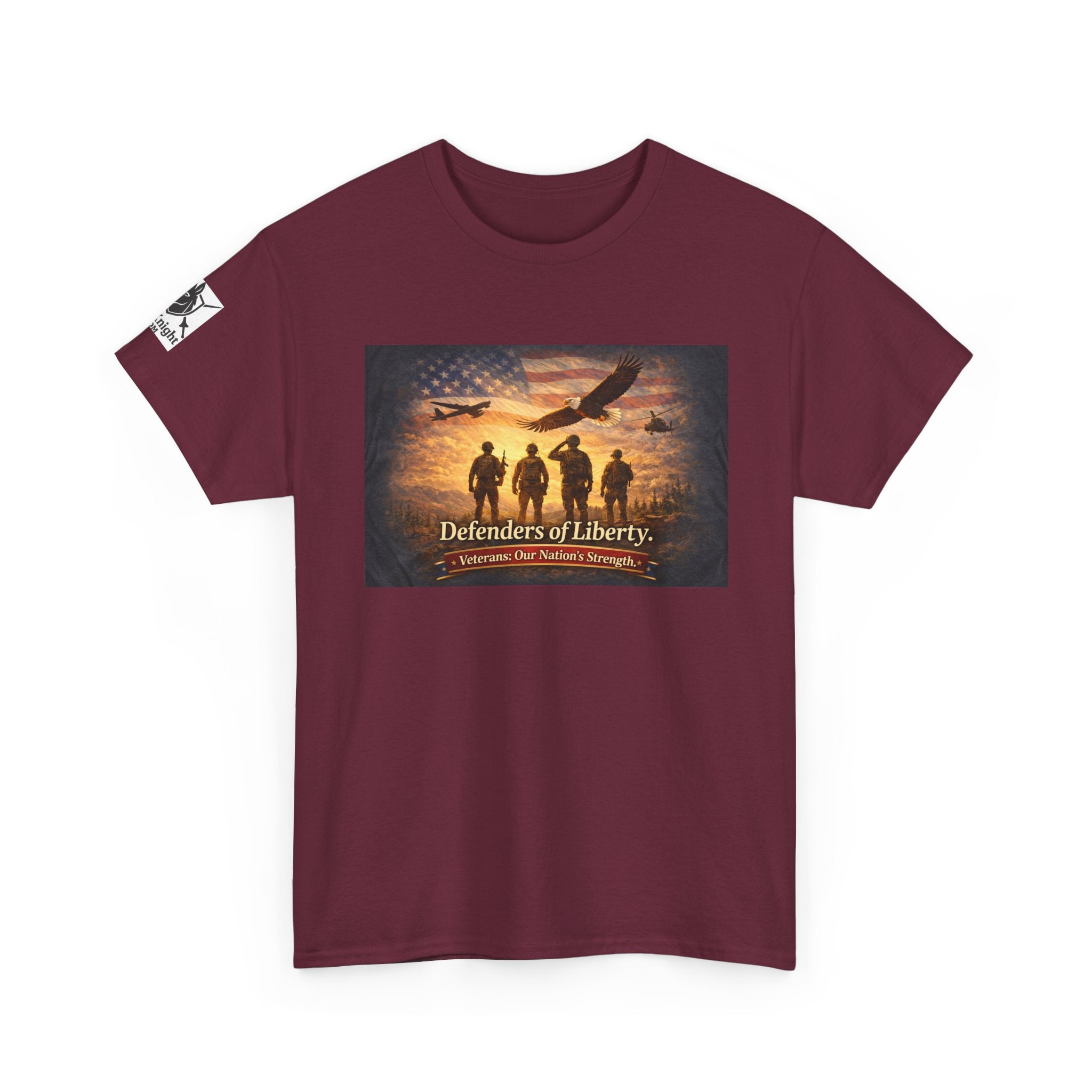 USA Flag Graphic Tee - "Defenders of Liberty -Veterans our nations strength!"