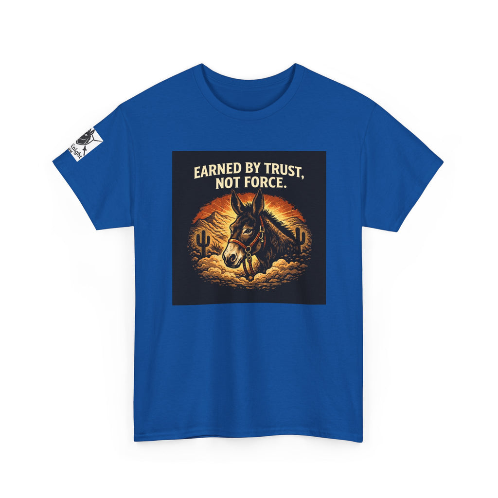 Earned by Trust Not Force Tee — Western Horse Graphic T‑Shirt